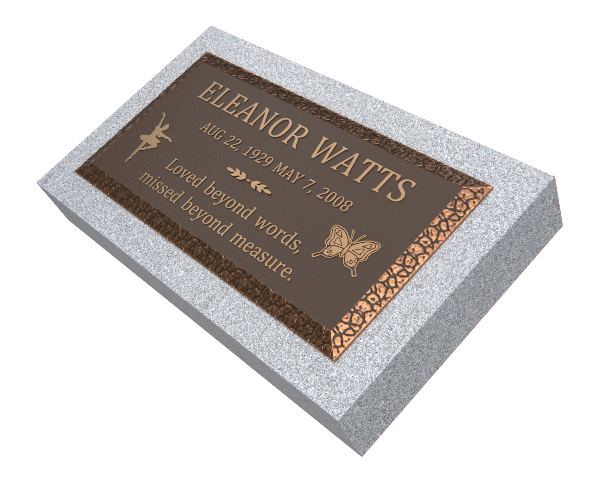 Premium Bronze Plaque 24"x 12"with Granite Base