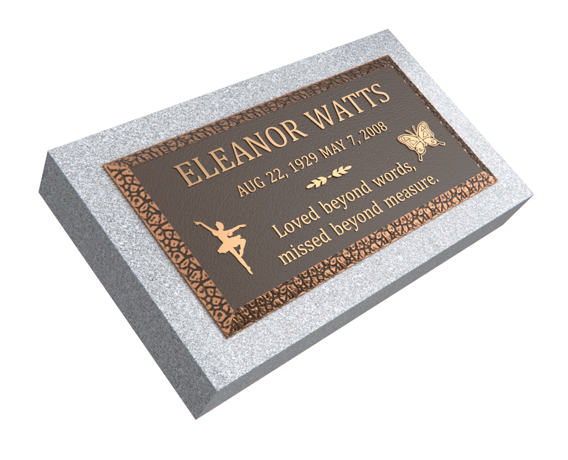 Premium Bronze Plaque 24"x 12"with Granite Base