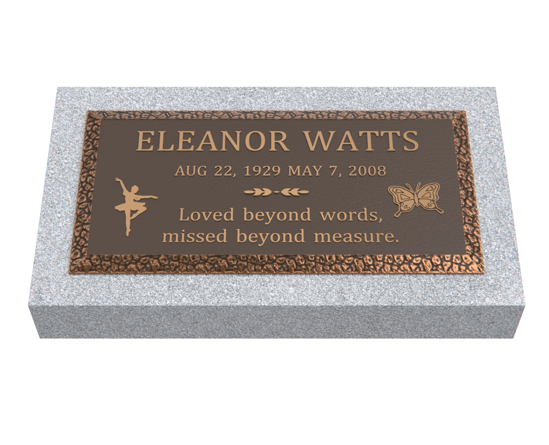 Premium Bronze Plaque 24"x 12"with Granite Base