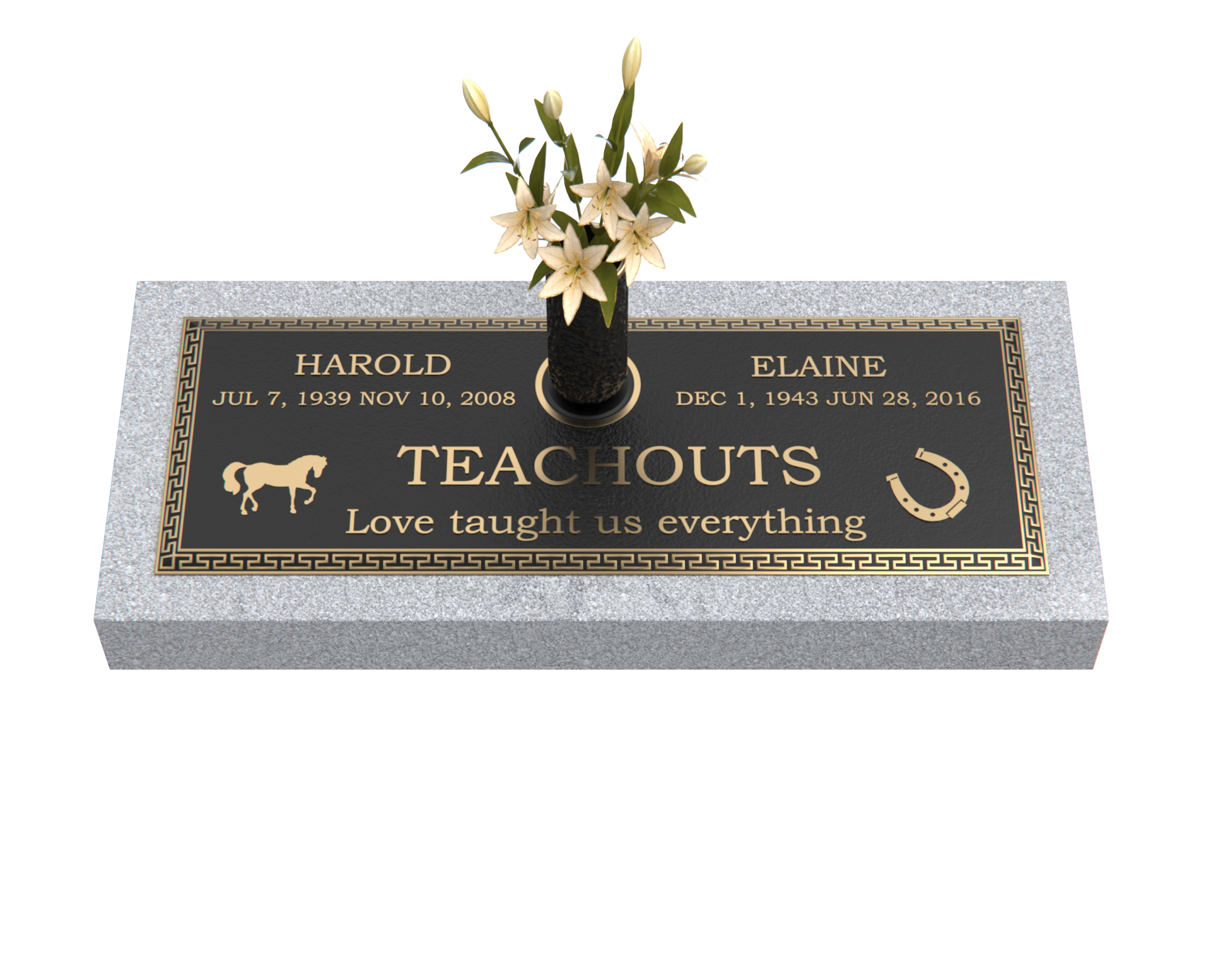Premium Bronze Plaque 36"x 13" with Granite Base