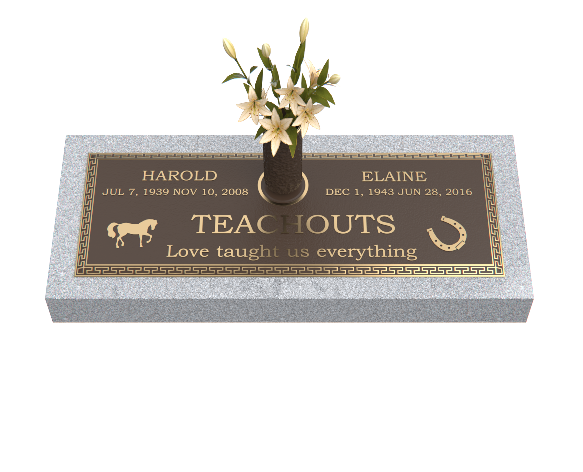 Premium Bronze Plaque 36"x 13" with Granite Base