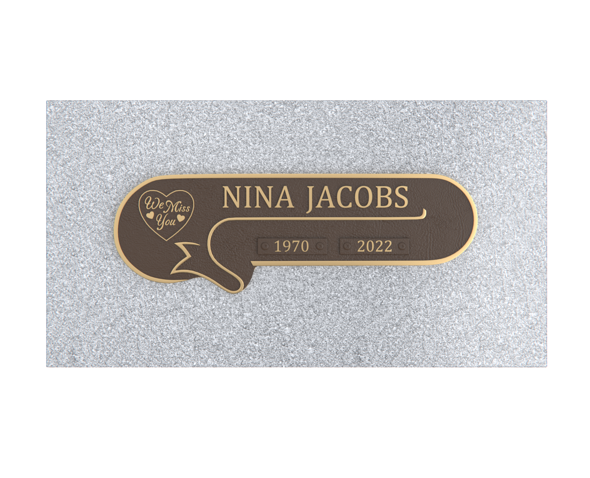 Premium Bronze Plaque 11"x 4" with Granite Base