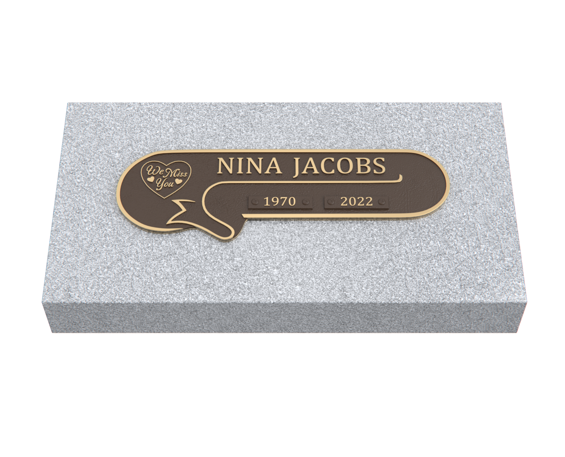 Premium Bronze Plaque 11"x 4" with Granite Base