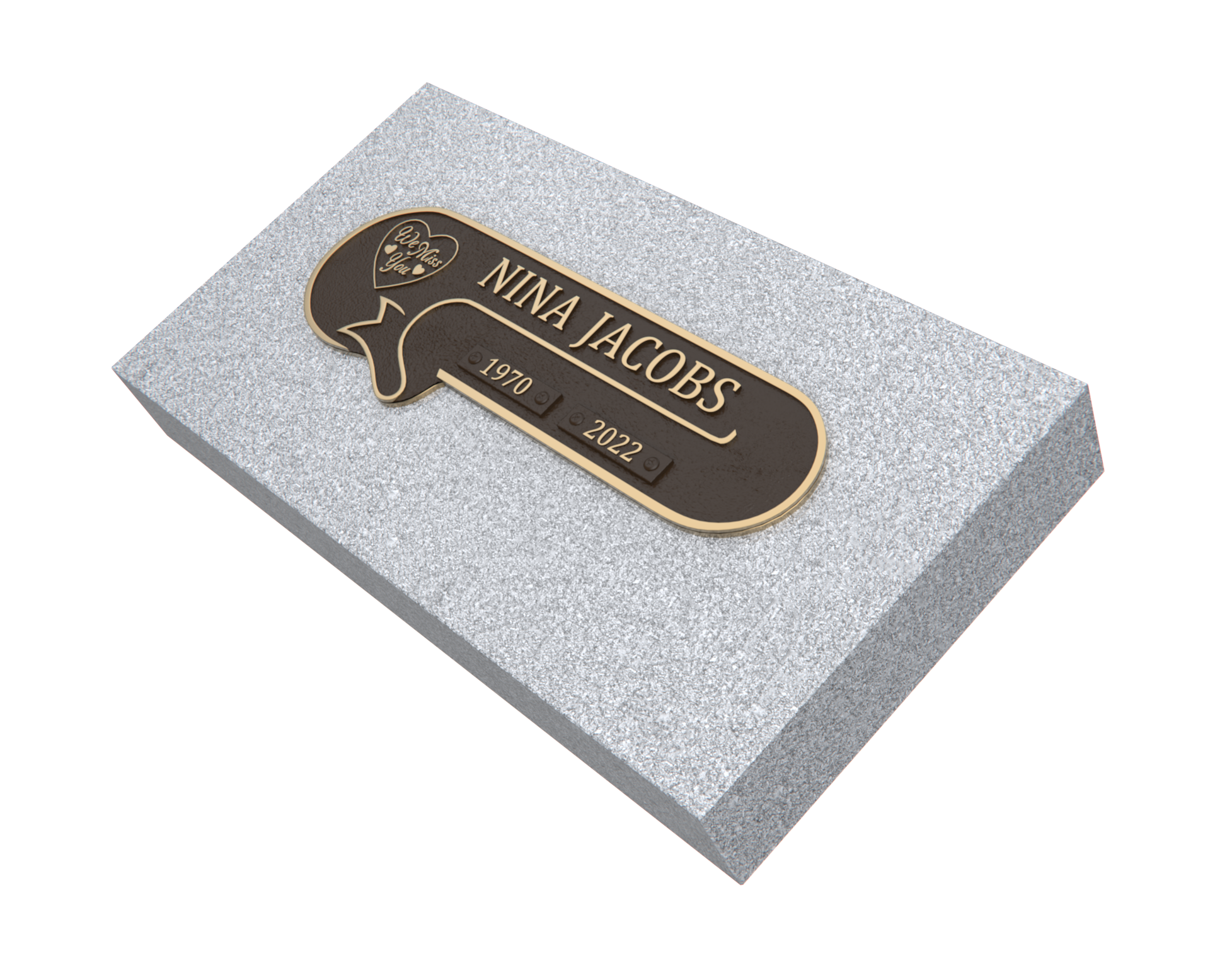Premium Bronze Plaque 11"x 4" with Granite Base