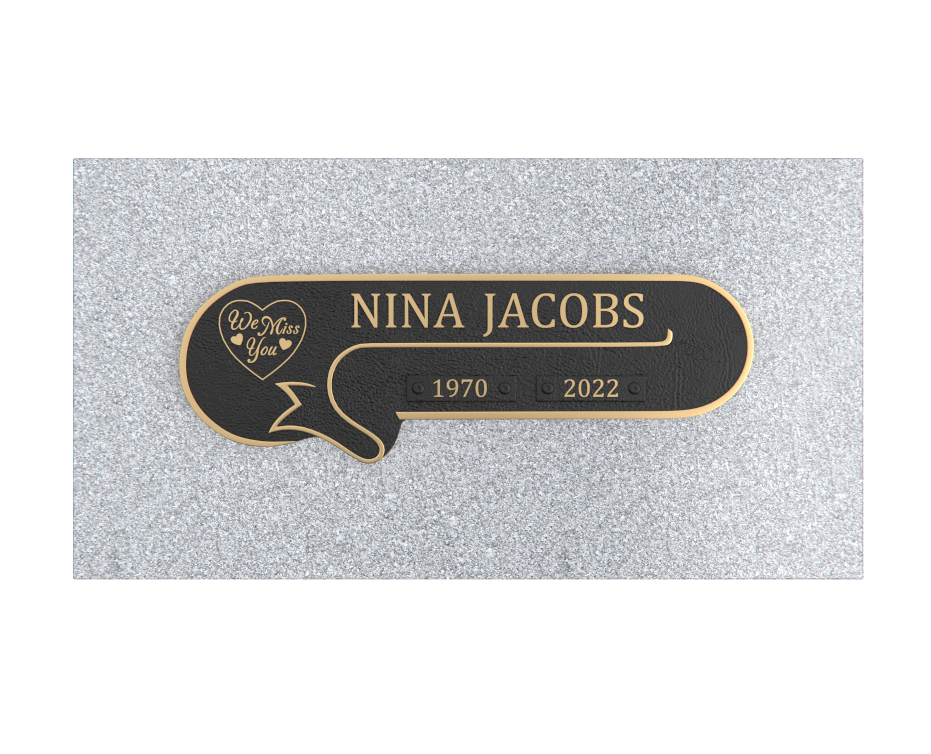 Premium Bronze Plaque 11"x 4" with Granite Base