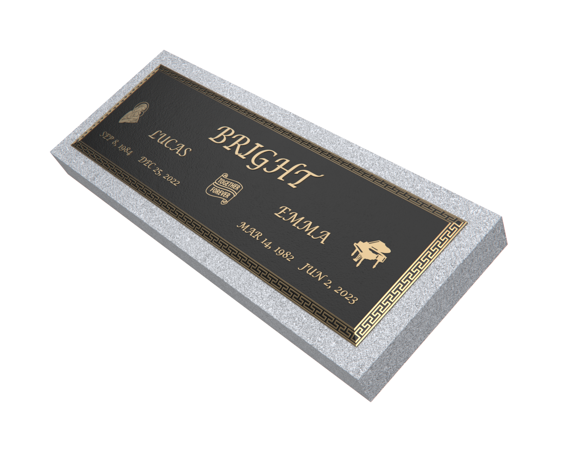 Premium Bronze Plaque 44"x 14" with Granite Base