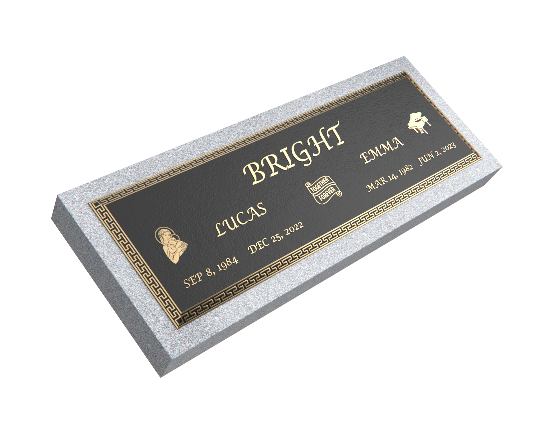 Premium Bronze Plaque 44"x 14" with Granite Base