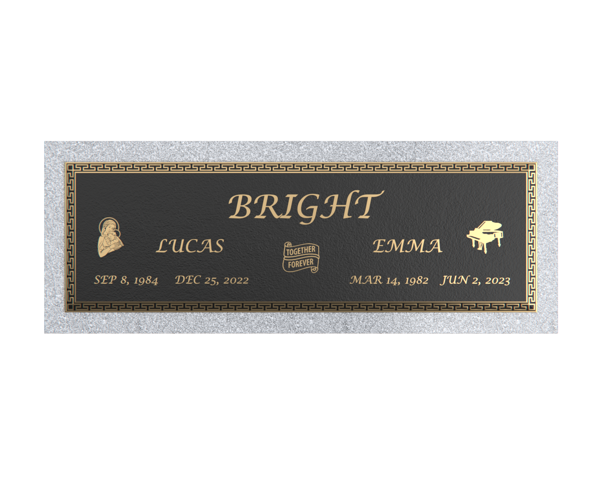 Premium Bronze Plaque 44"x 14" with Granite Base