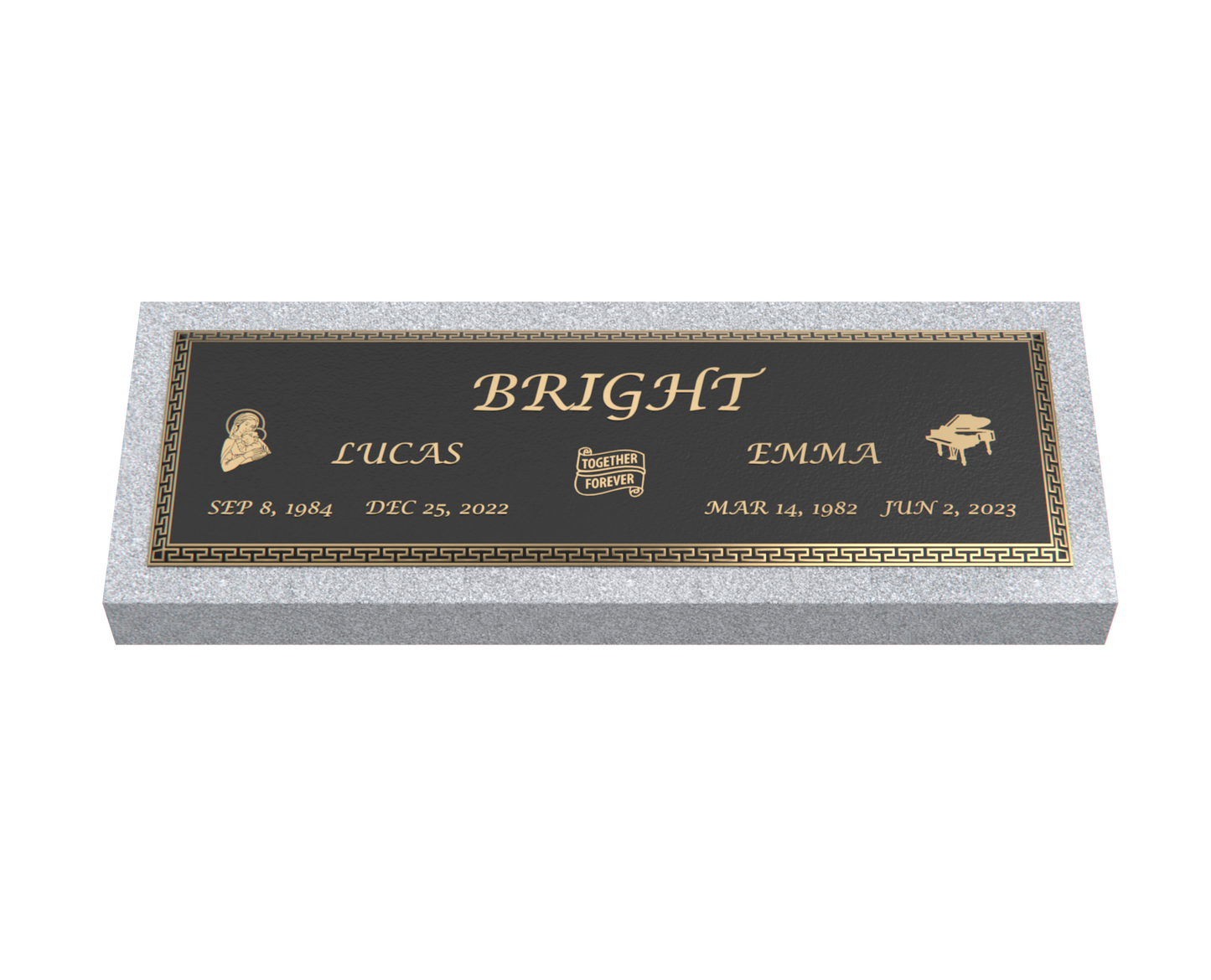 Premium Bronze Plaque 44"x 14" with Granite Base