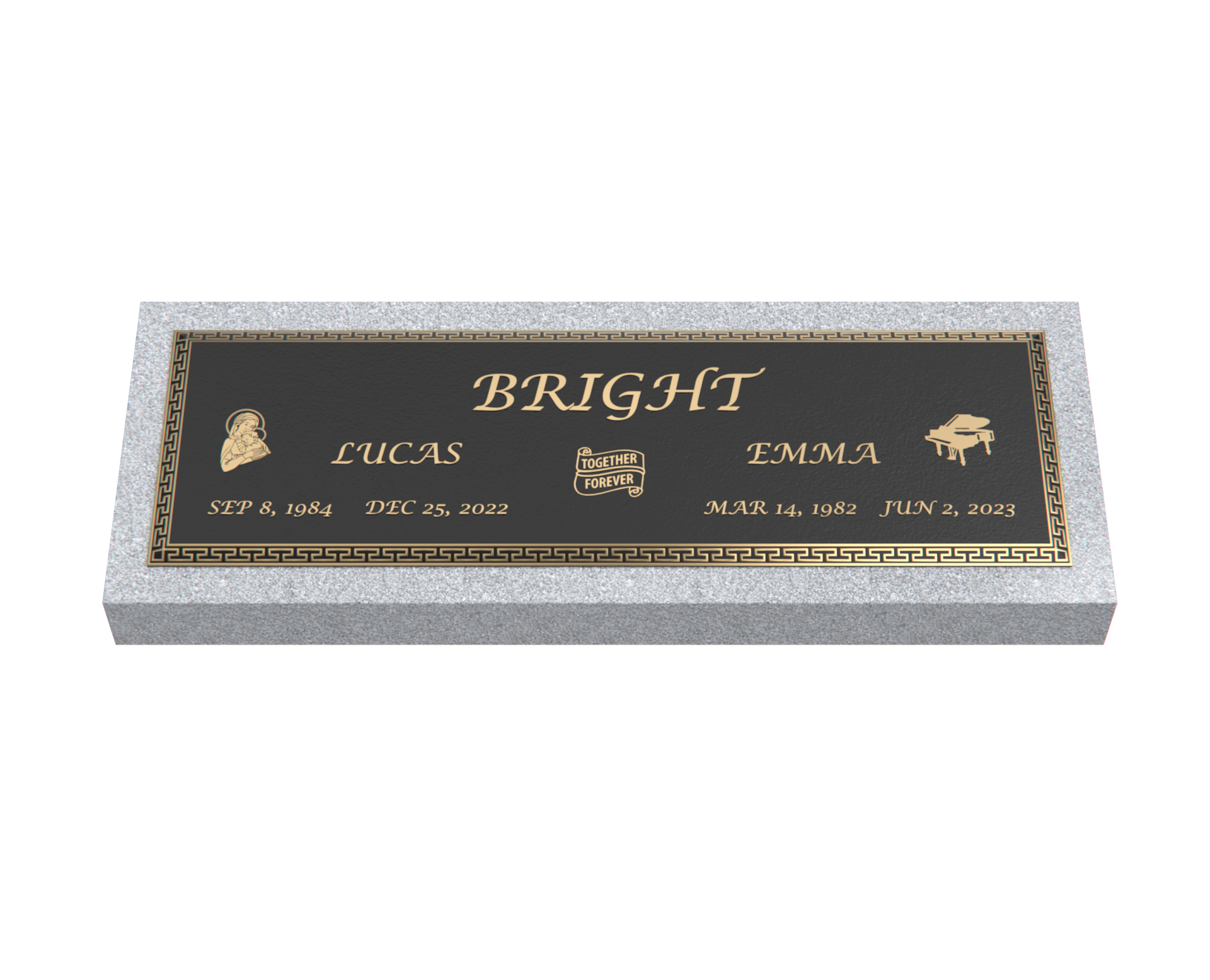 Premium Bronze Plaque 44"x 14" with Granite Base