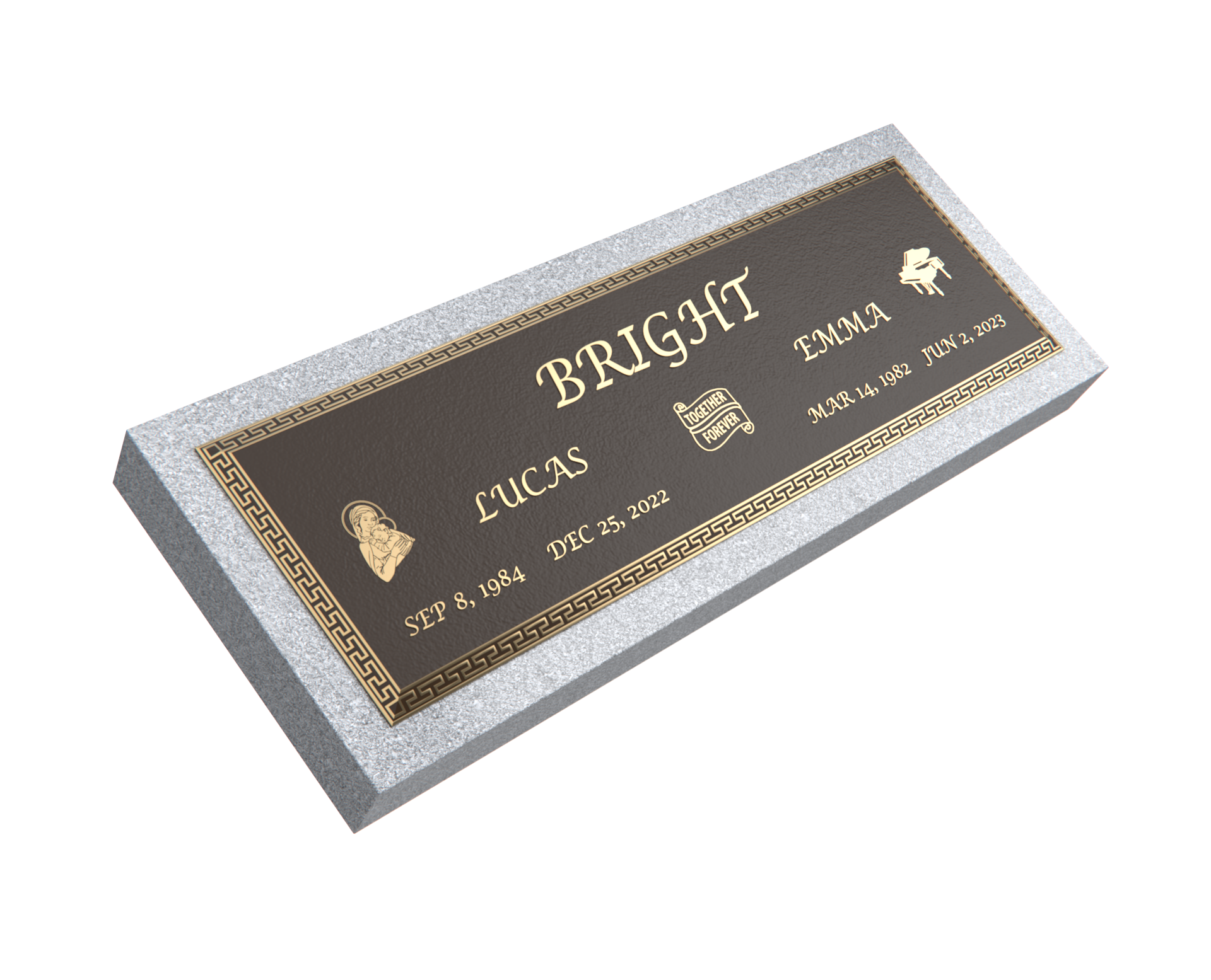 Premium Bronze Plaque 44"x 14" with Granite Base