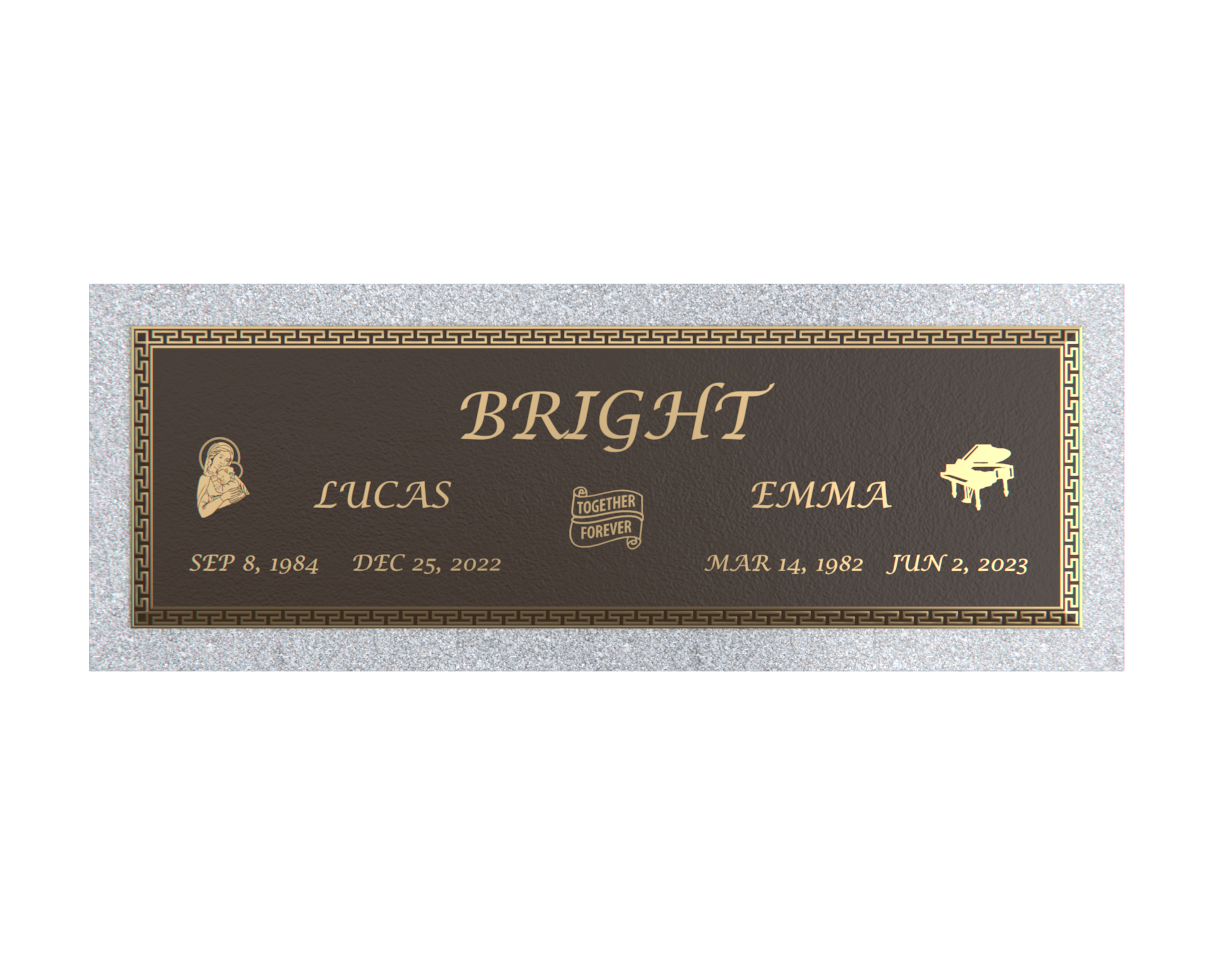 Premium Bronze Plaque 44"x 14" with Granite Base