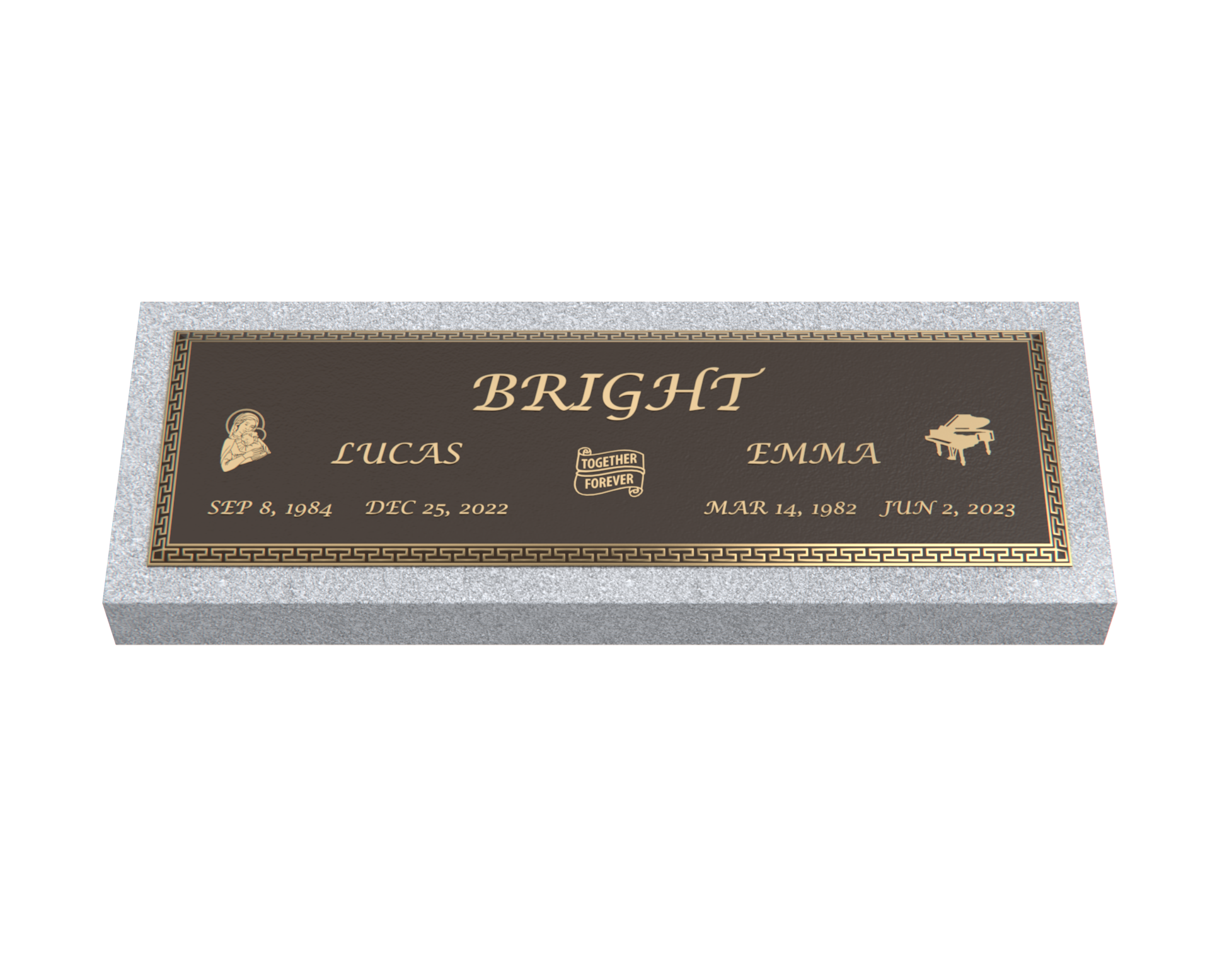 Premium Bronze Plaque 44"x 14" with Granite Base