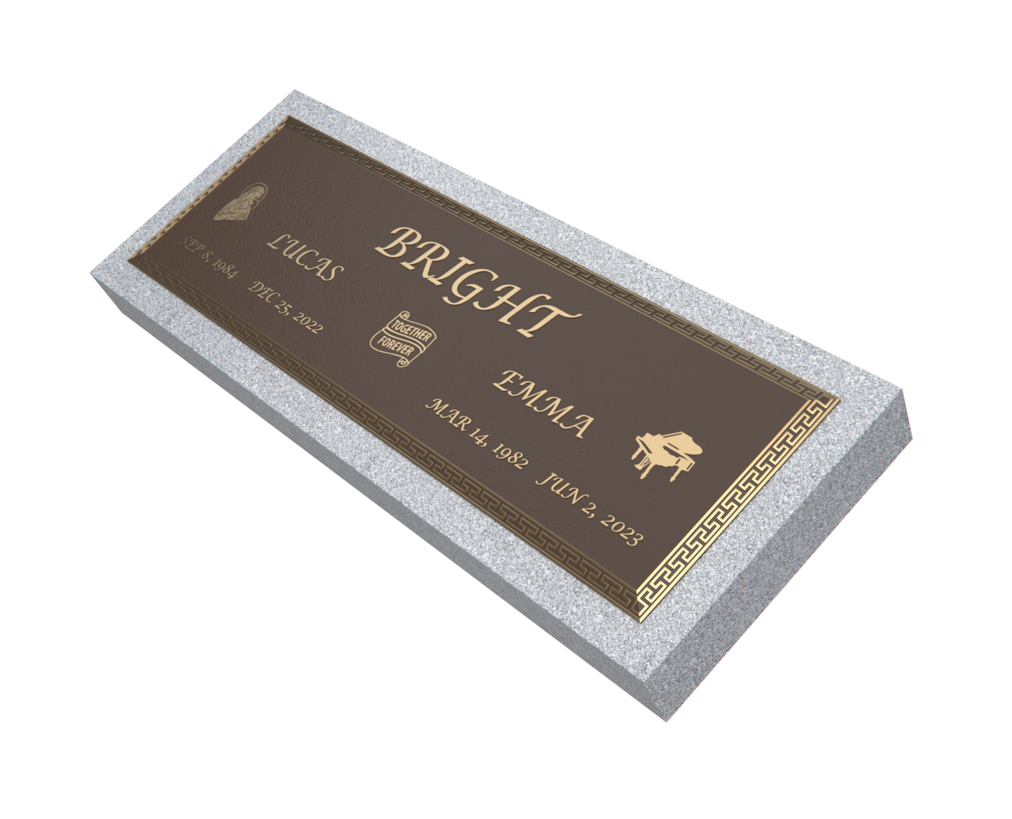 Premium Bronze Plaque 44"x 14" with Granite Base