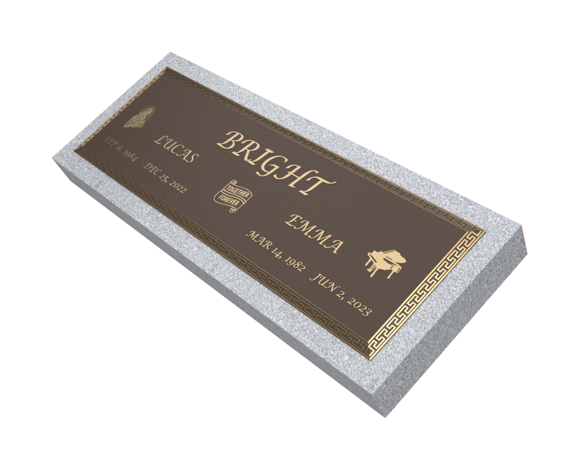 Premium Bronze Plaque 44"x 14" with Granite Base