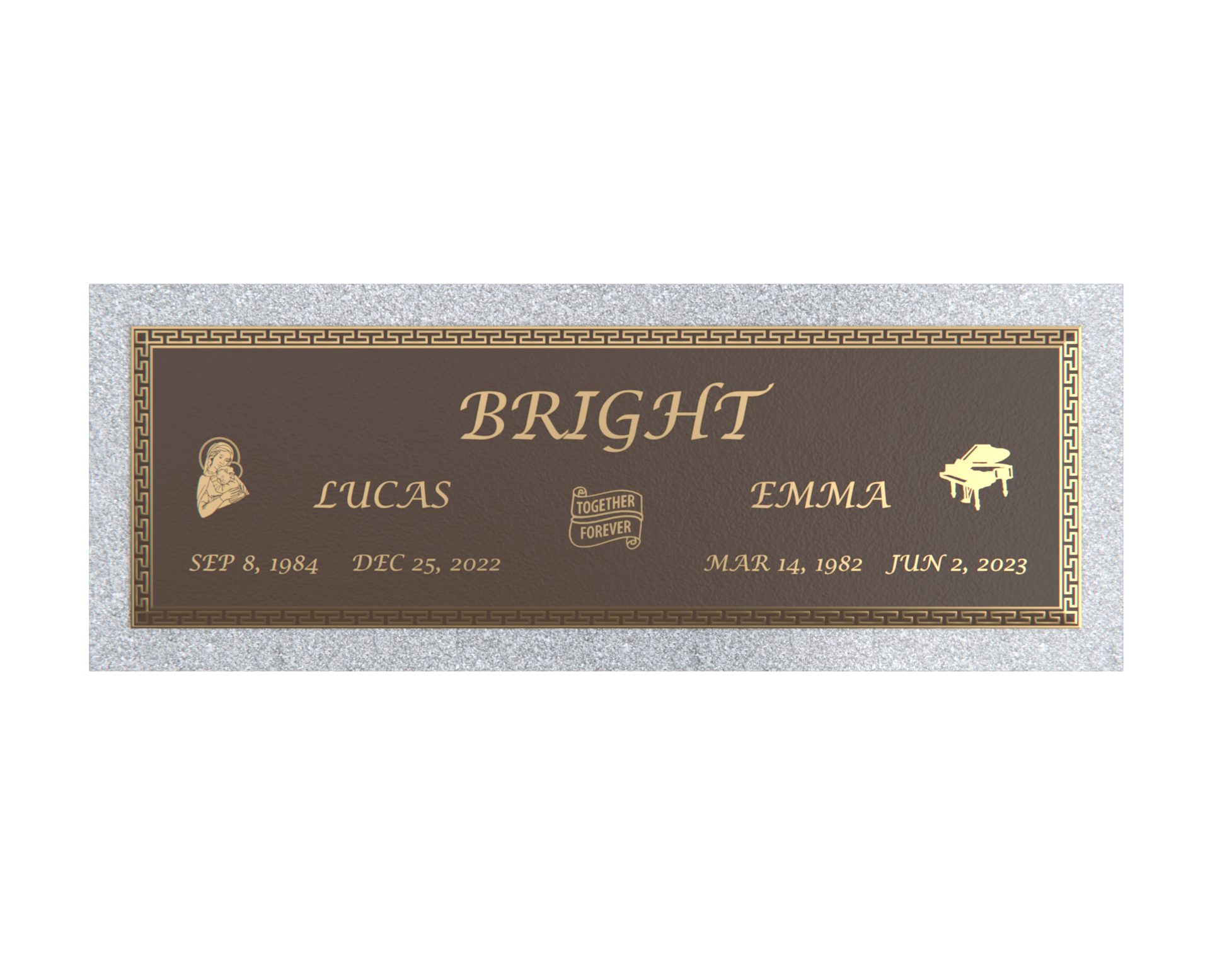 Premium Bronze Plaque 44"x 14" with Granite Base