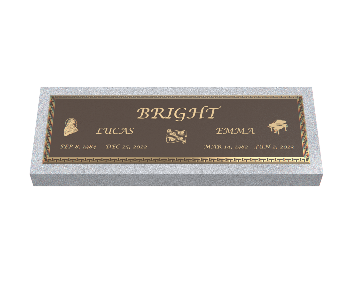 Premium Bronze Plaque 44"x 14" with Granite Base
