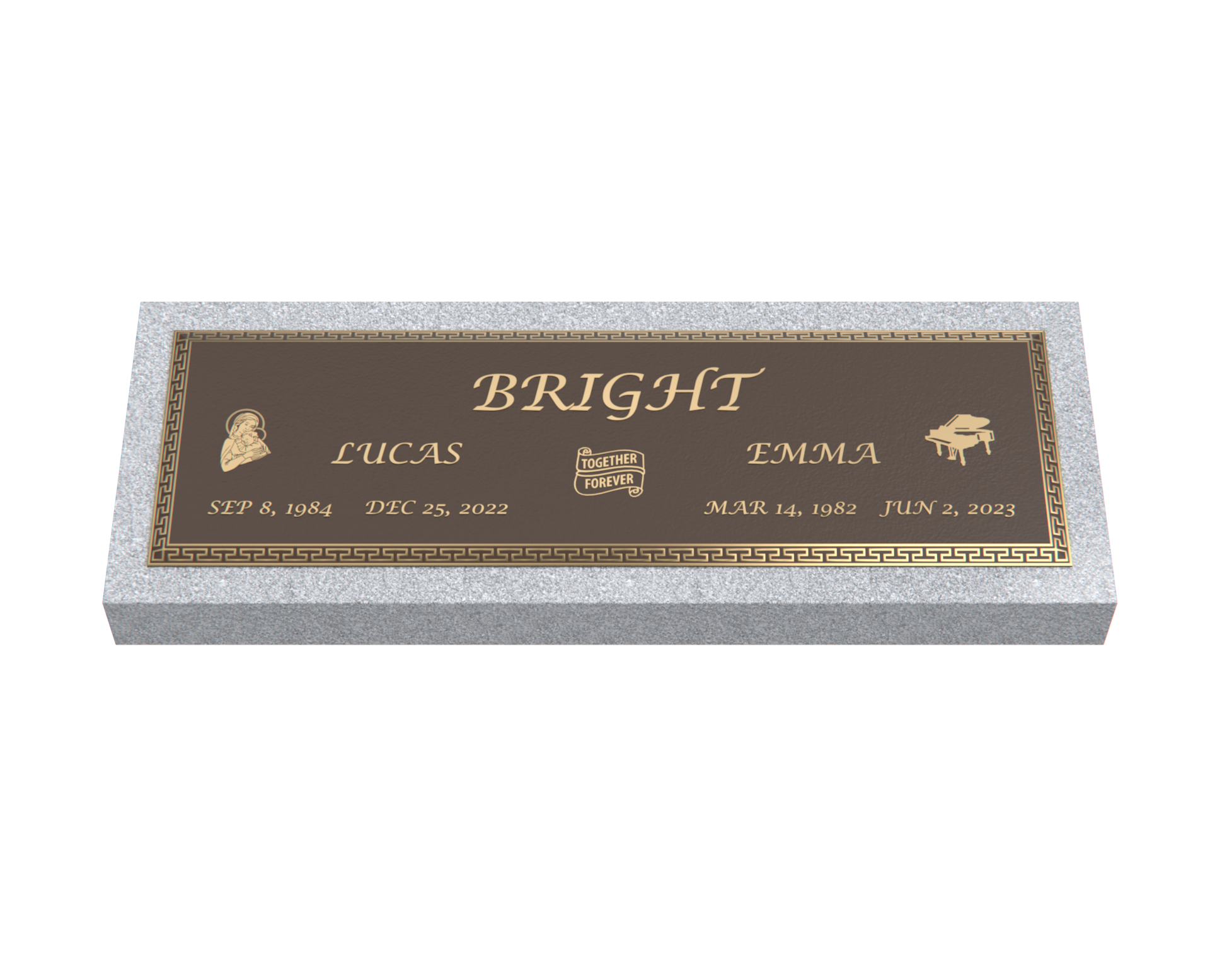 Premium Bronze Plaque 44"x 14" with Granite Base