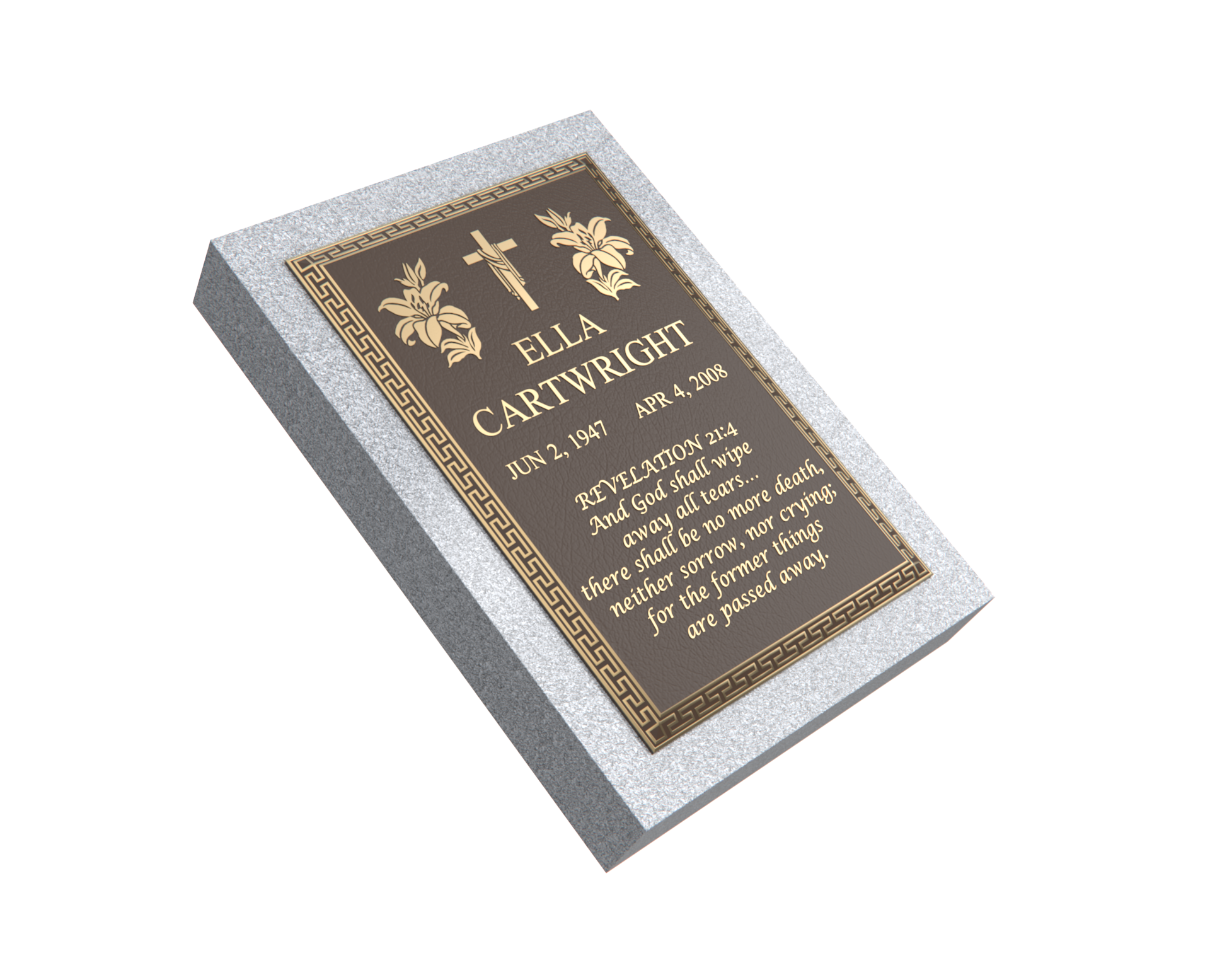 Premium Bronze Plaque 24"x 12" with Granite Base