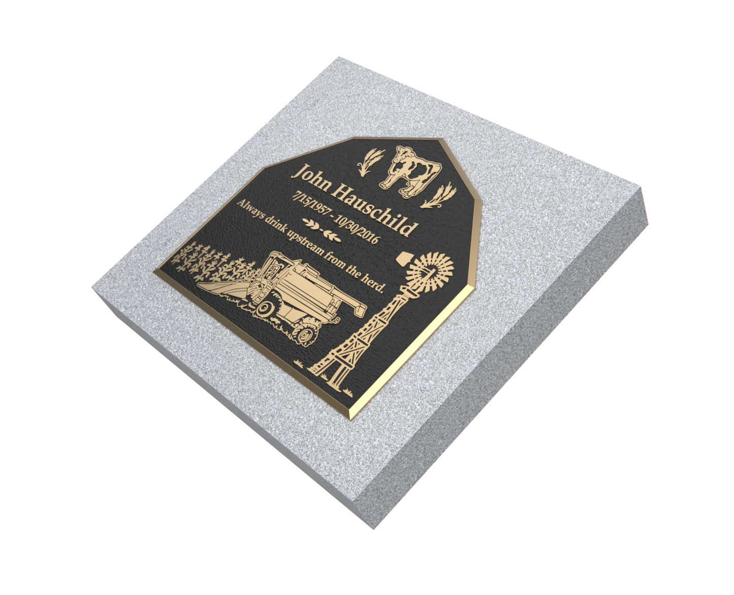 Premium Bronze Plaque 24"x 22" with Granite Base