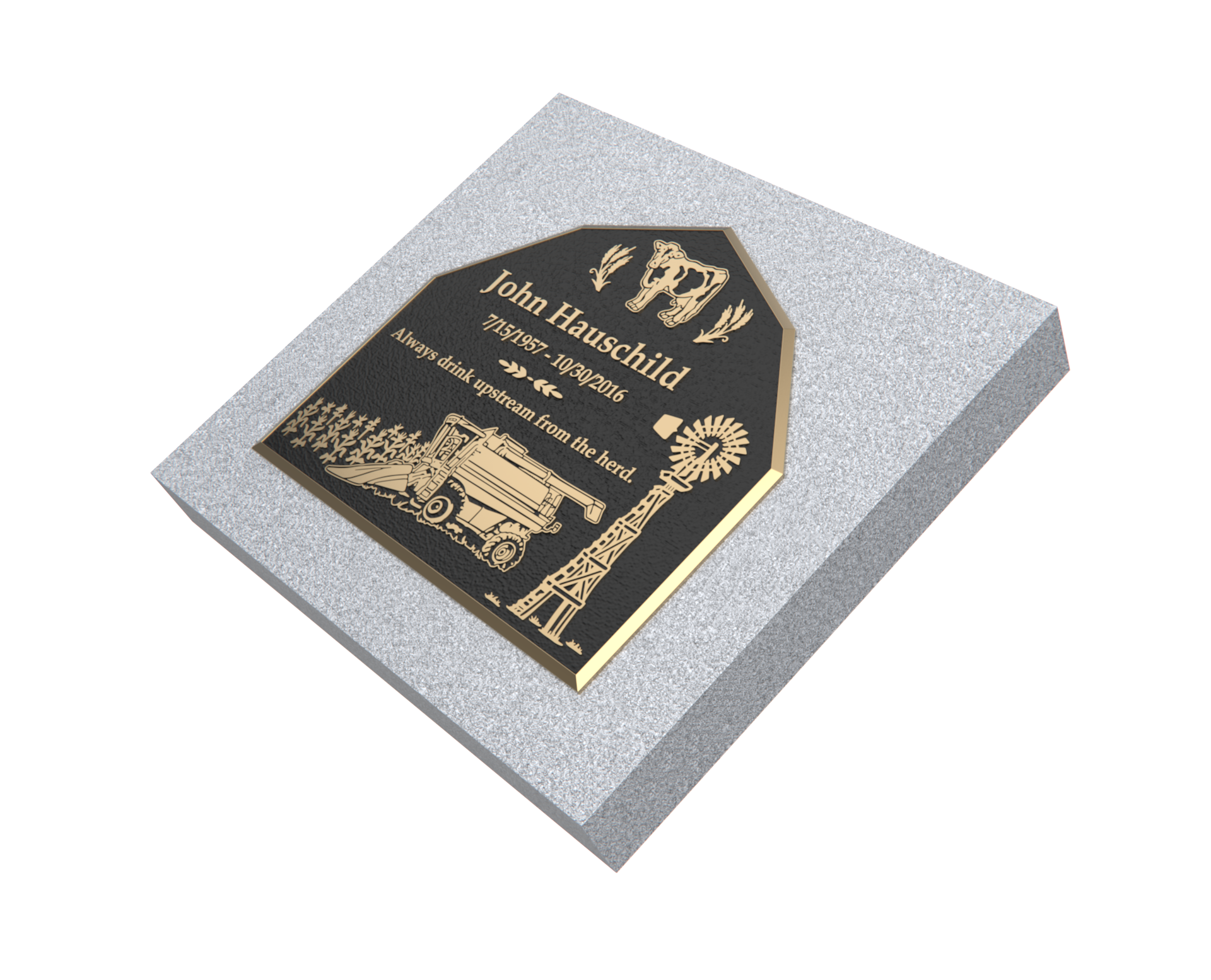 Premium Bronze Plaque 24"x 22" with Granite Base