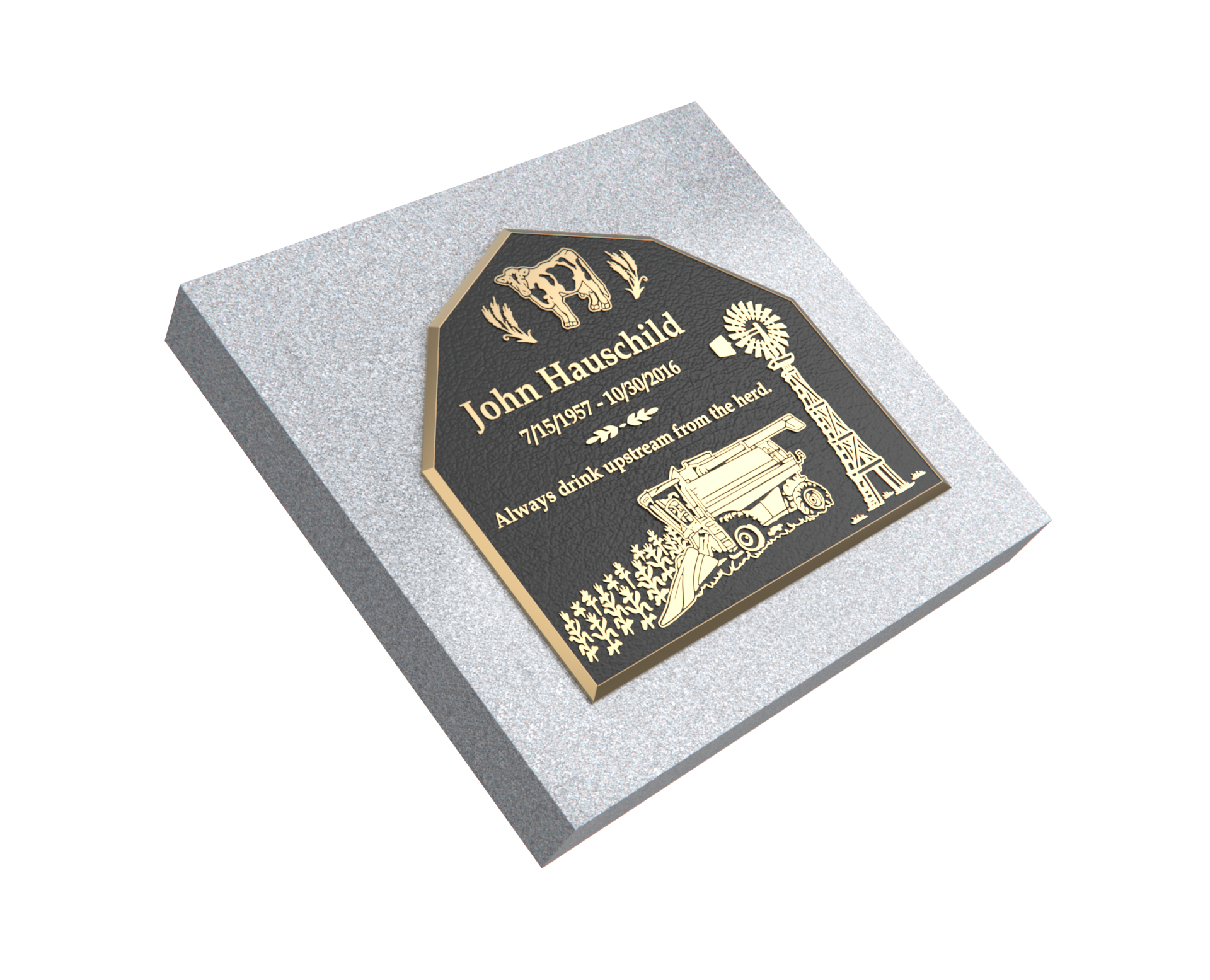 Premium Bronze Plaque 24"x 22" with Granite Base