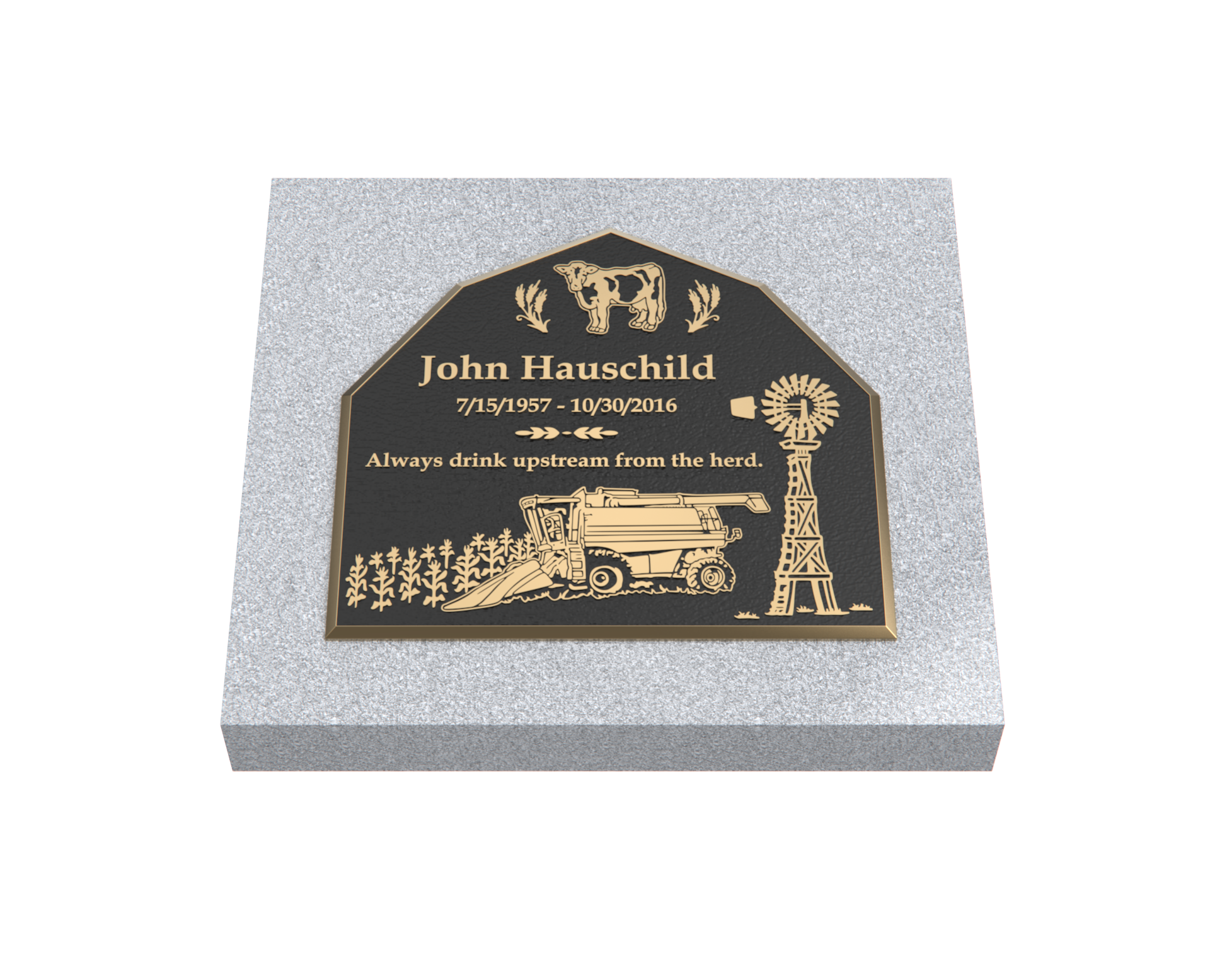 Premium Bronze Plaque 24"x 22" with Granite Base