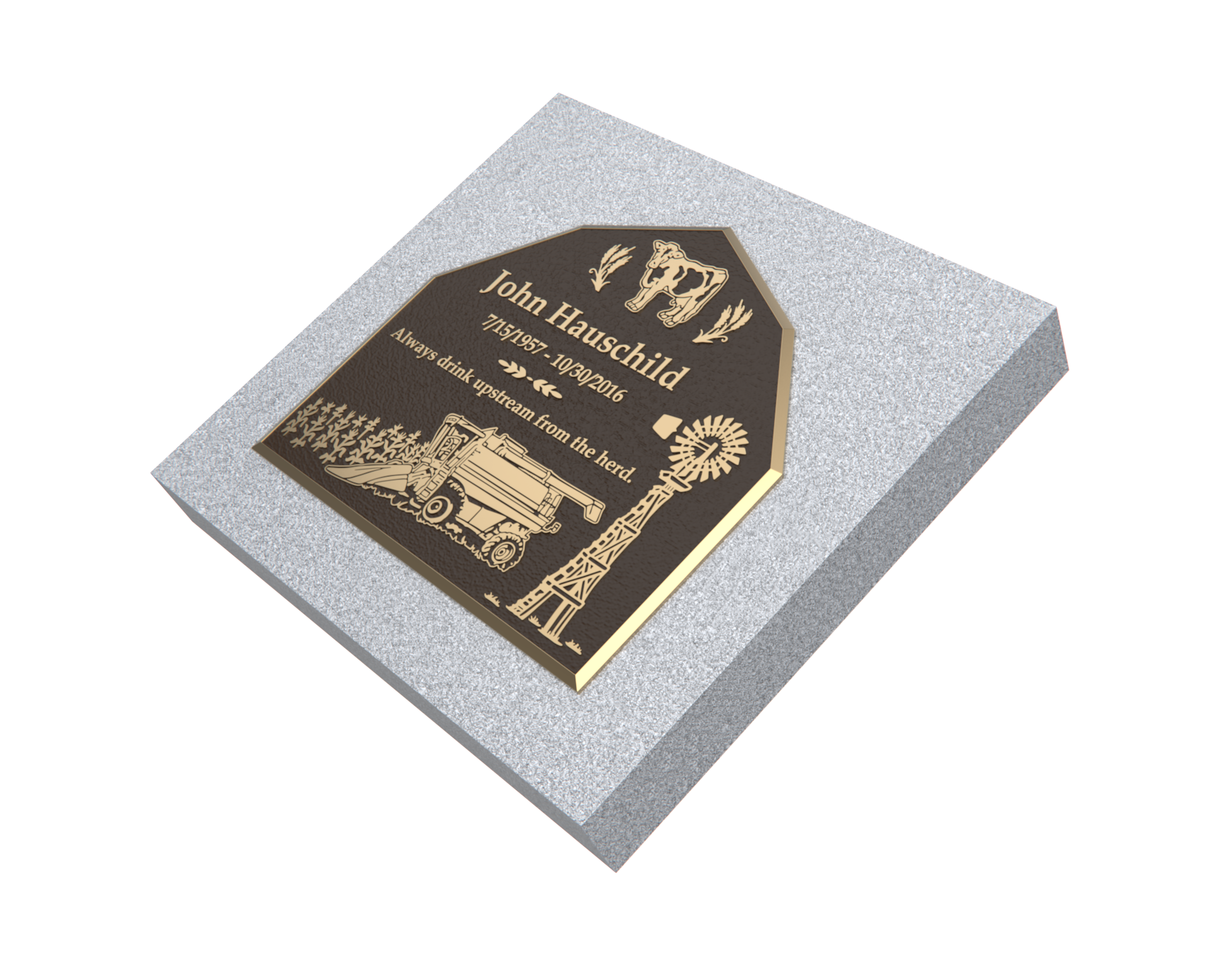Premium Bronze Plaque 24"x 22" with Granite Base