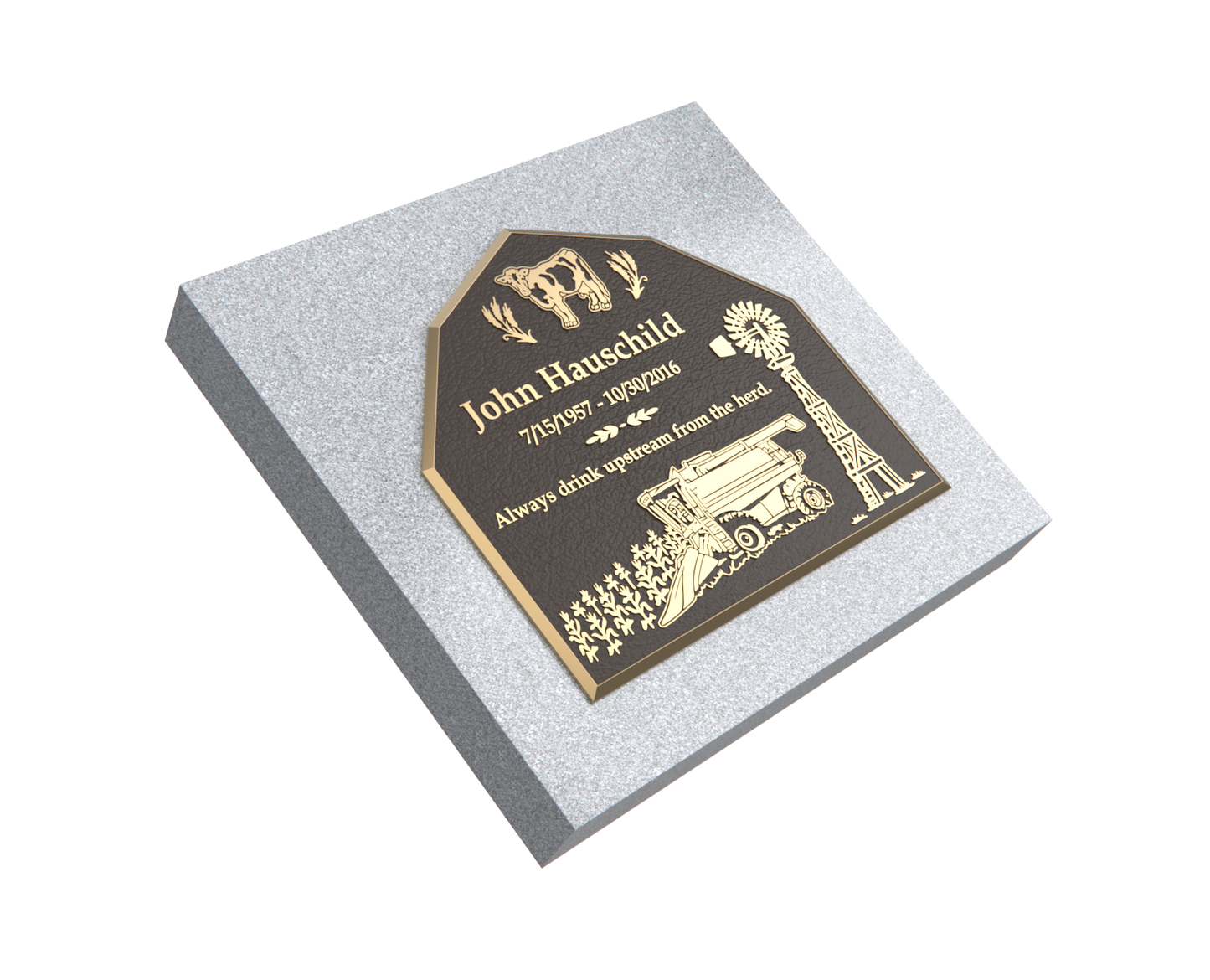 Premium Bronze Plaque 24"x 22" with Granite Base