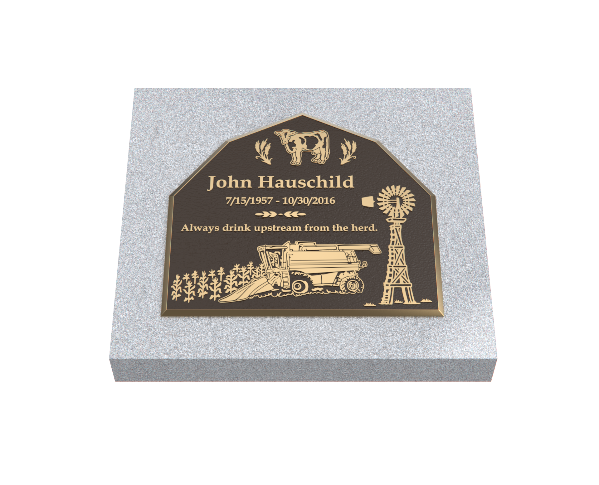 Premium Bronze Plaque 24"x 22" with Granite Base