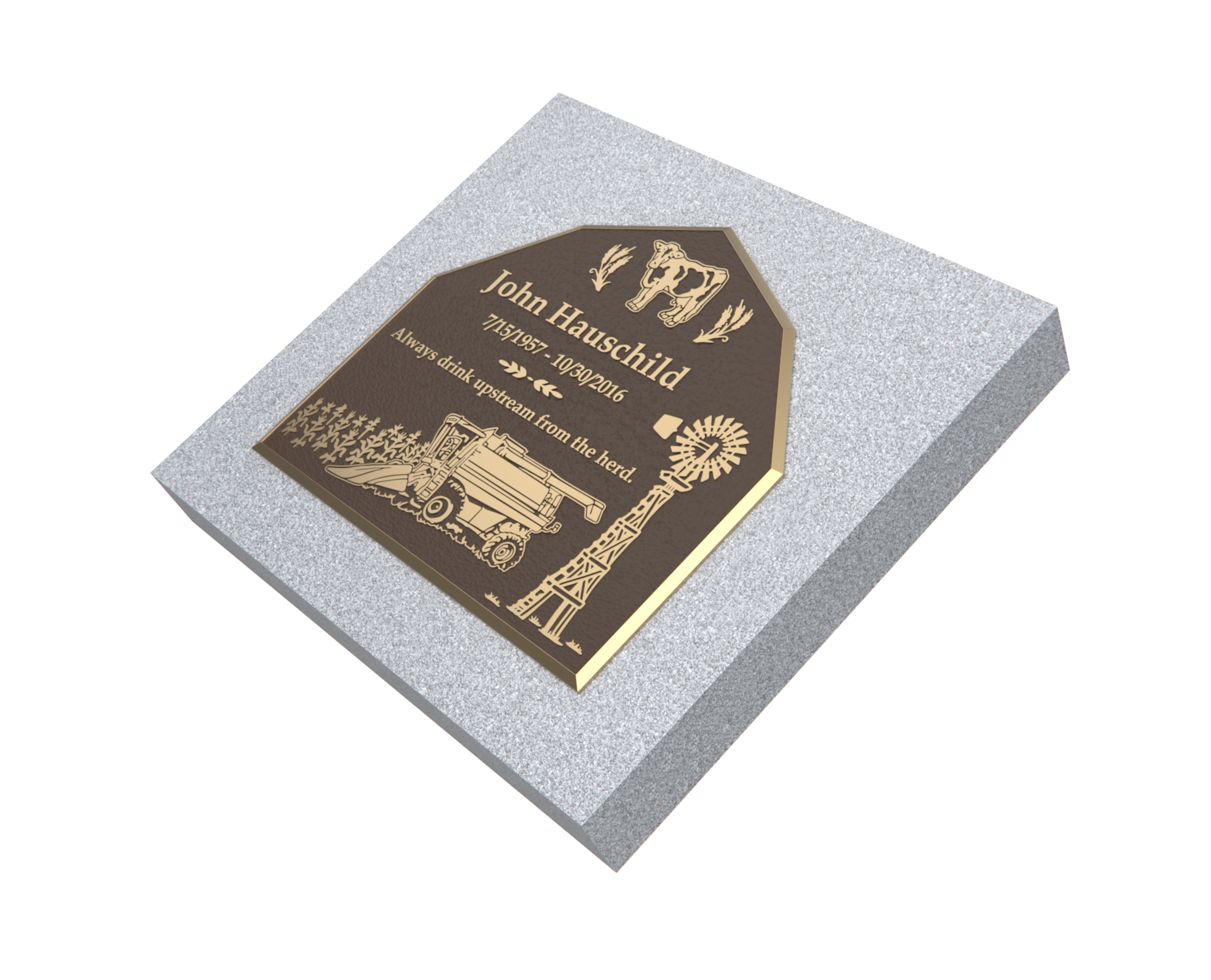 Premium Bronze Plaque 24"x 22" with Granite Base