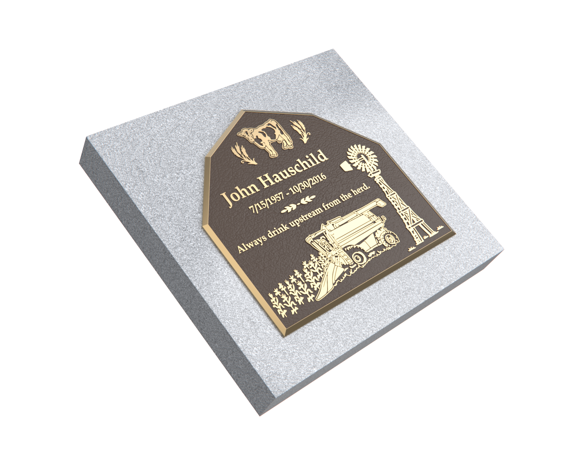 Premium Bronze Plaque 24"x 22" with Granite Base