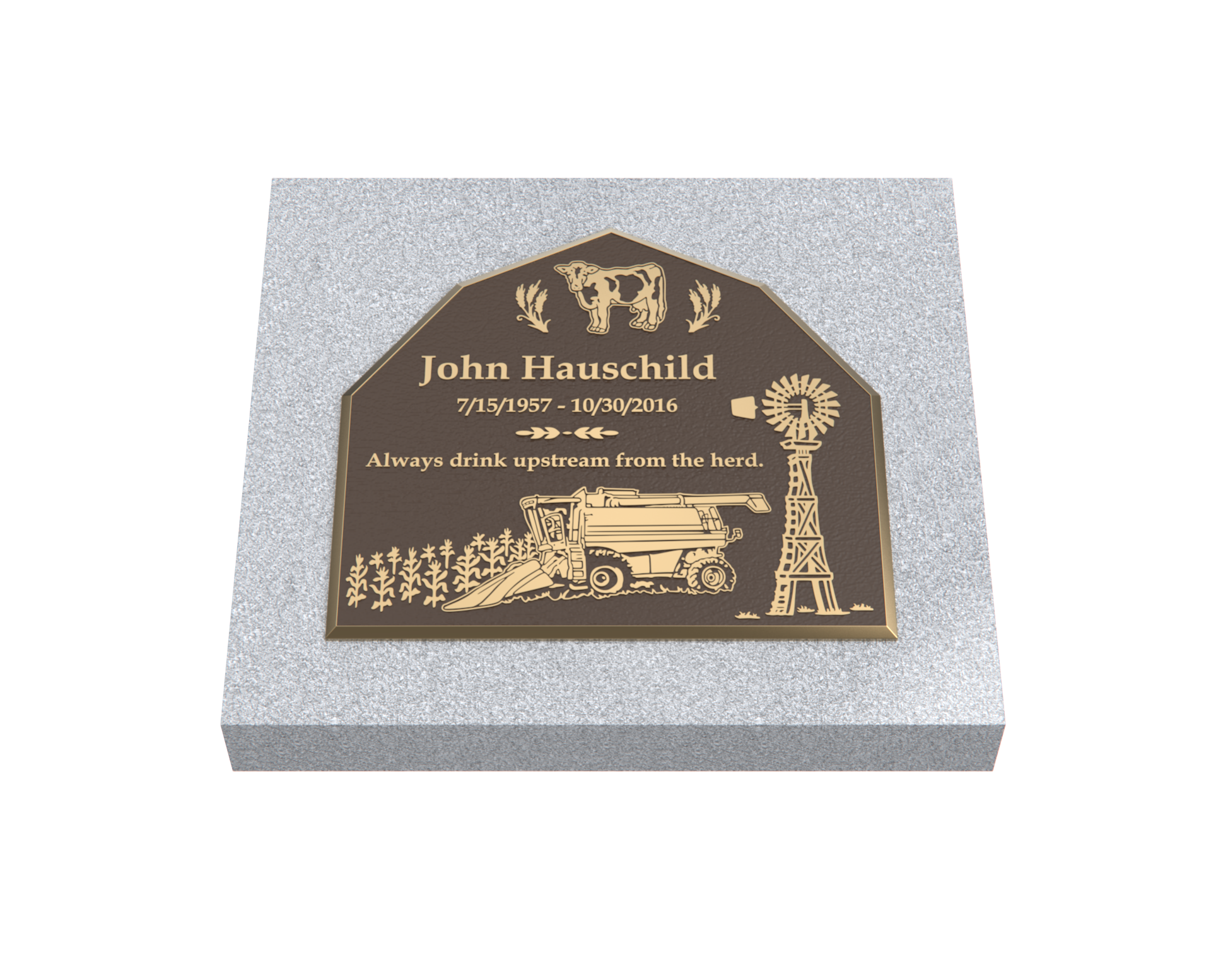 Premium Bronze Plaque 24"x 22" with Granite Base