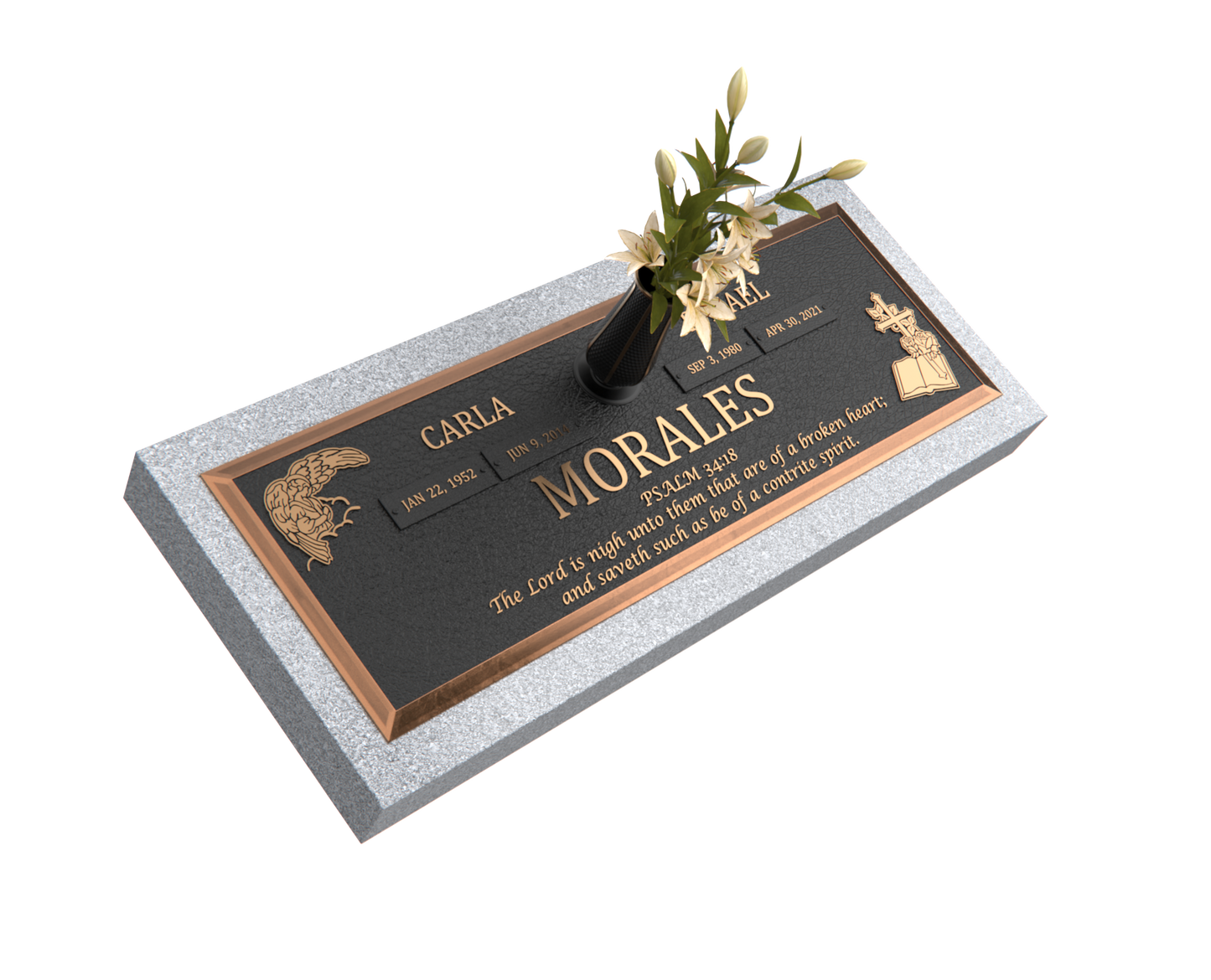 Premium Bronze Bevel Plaque 28"x 16" with Granite Base