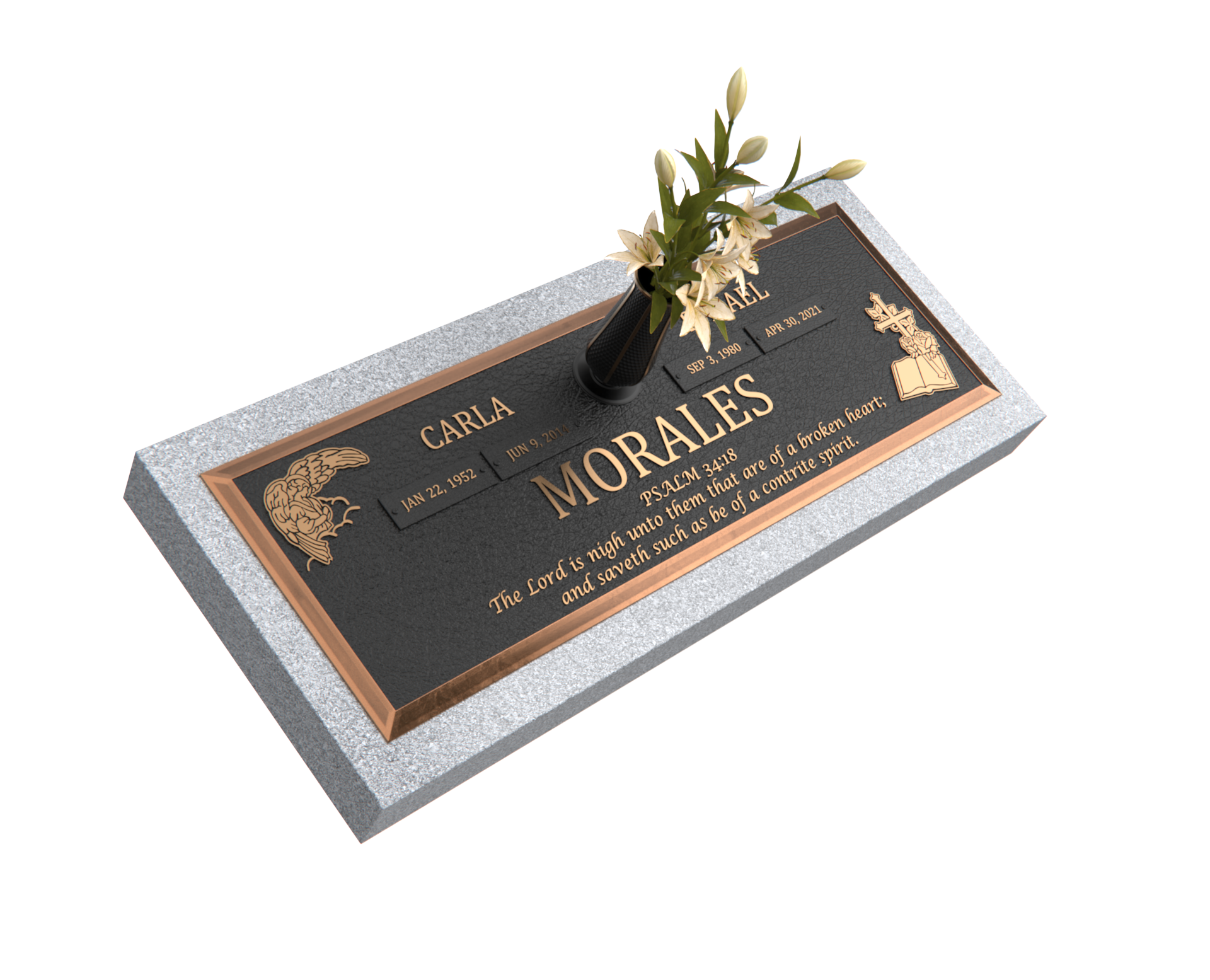Premium Bronze Bevel Plaque 28"x 16" with Granite Base