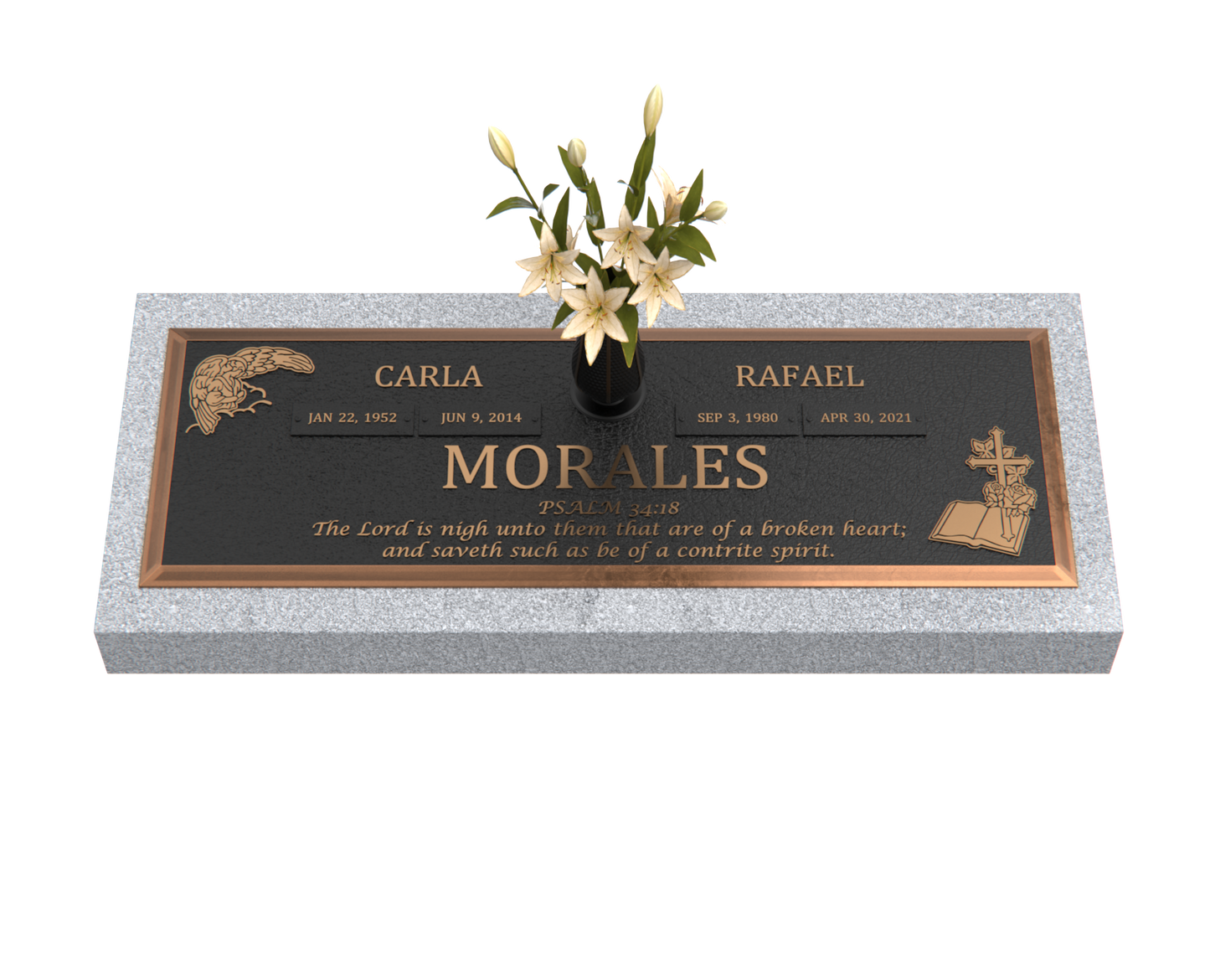 Premium Bronze Bevel Plaque 28"x 16" with Granite Base