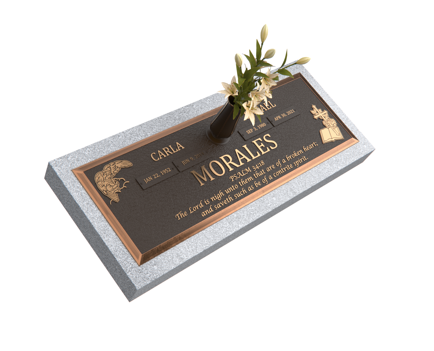Premium Bronze Bevel Plaque 28"x 16" with Granite Base