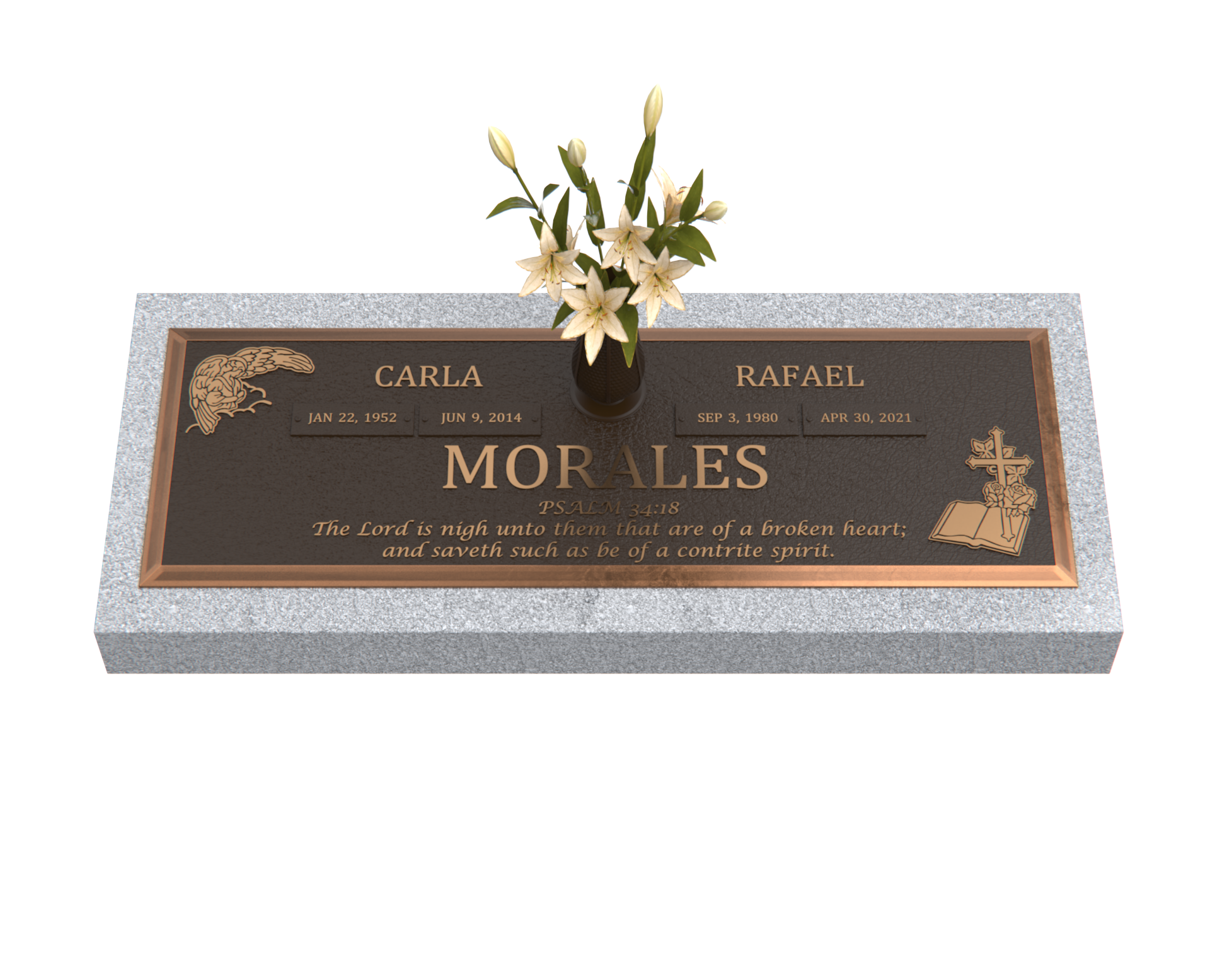 Premium Bronze Bevel Plaque 28"x 16" with Granite Base