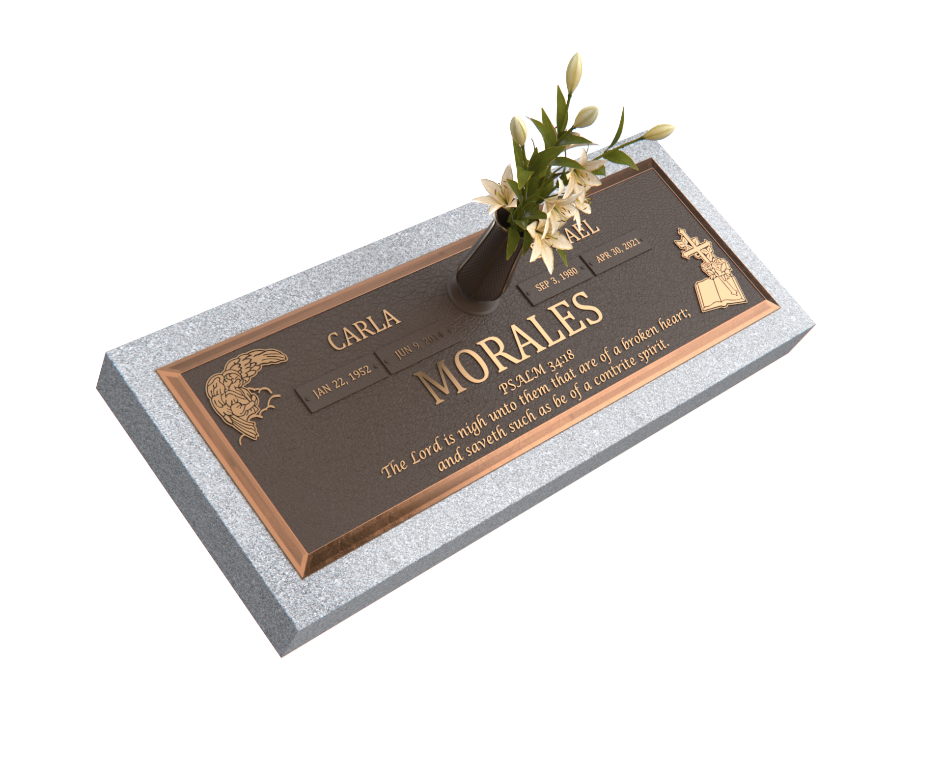 Premium Bronze Bevel Plaque 28"x 16" with Granite Base