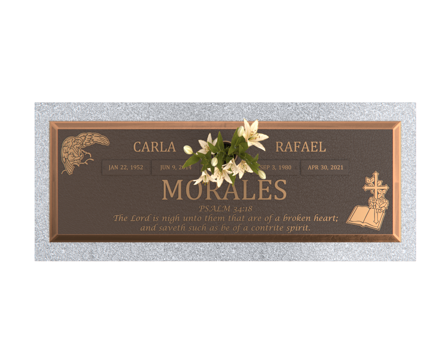 Premium Bronze Bevel Plaque 28"x 16" with Granite Base