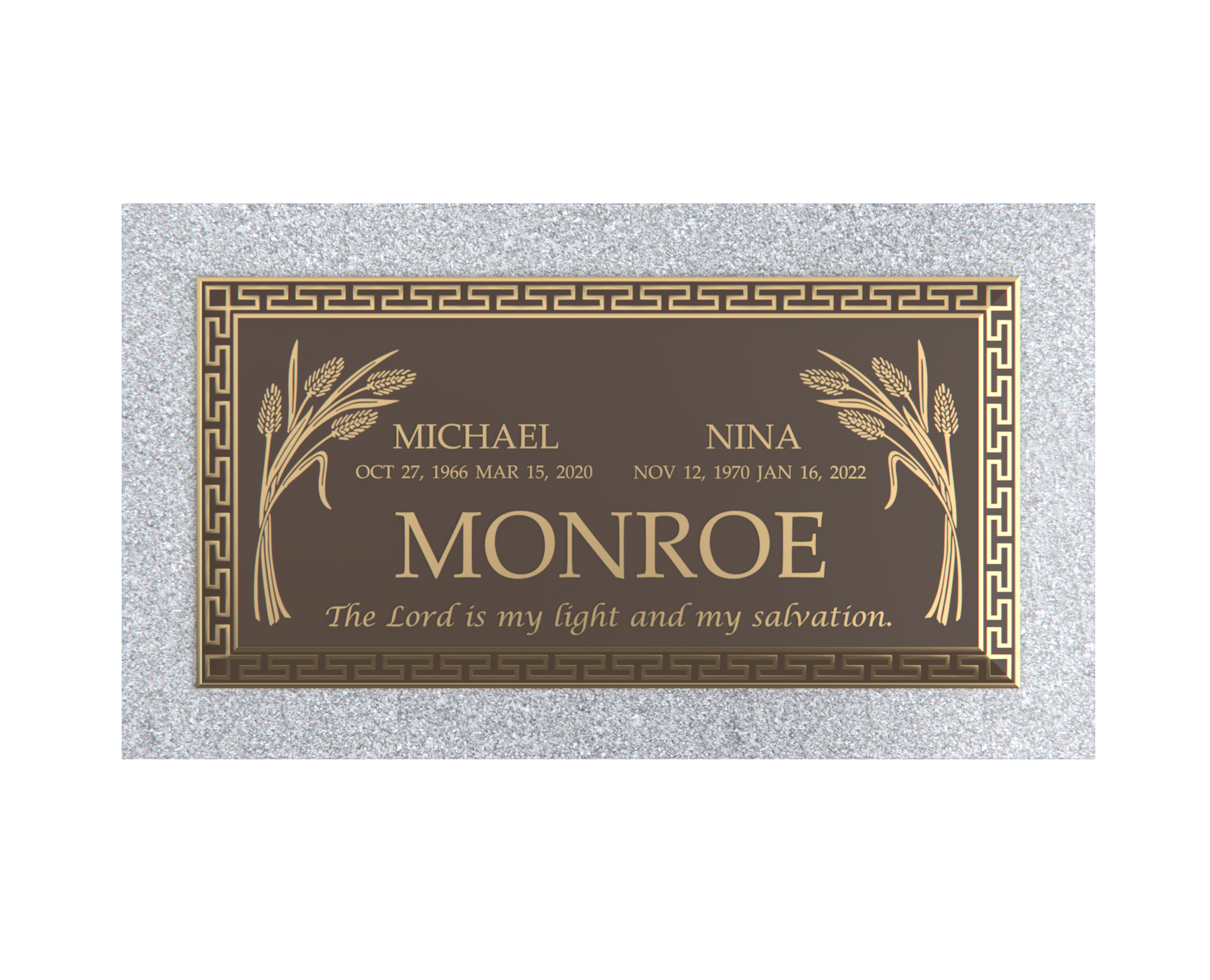 Premium Bronze Plaque 36"x 13" with Granite Base