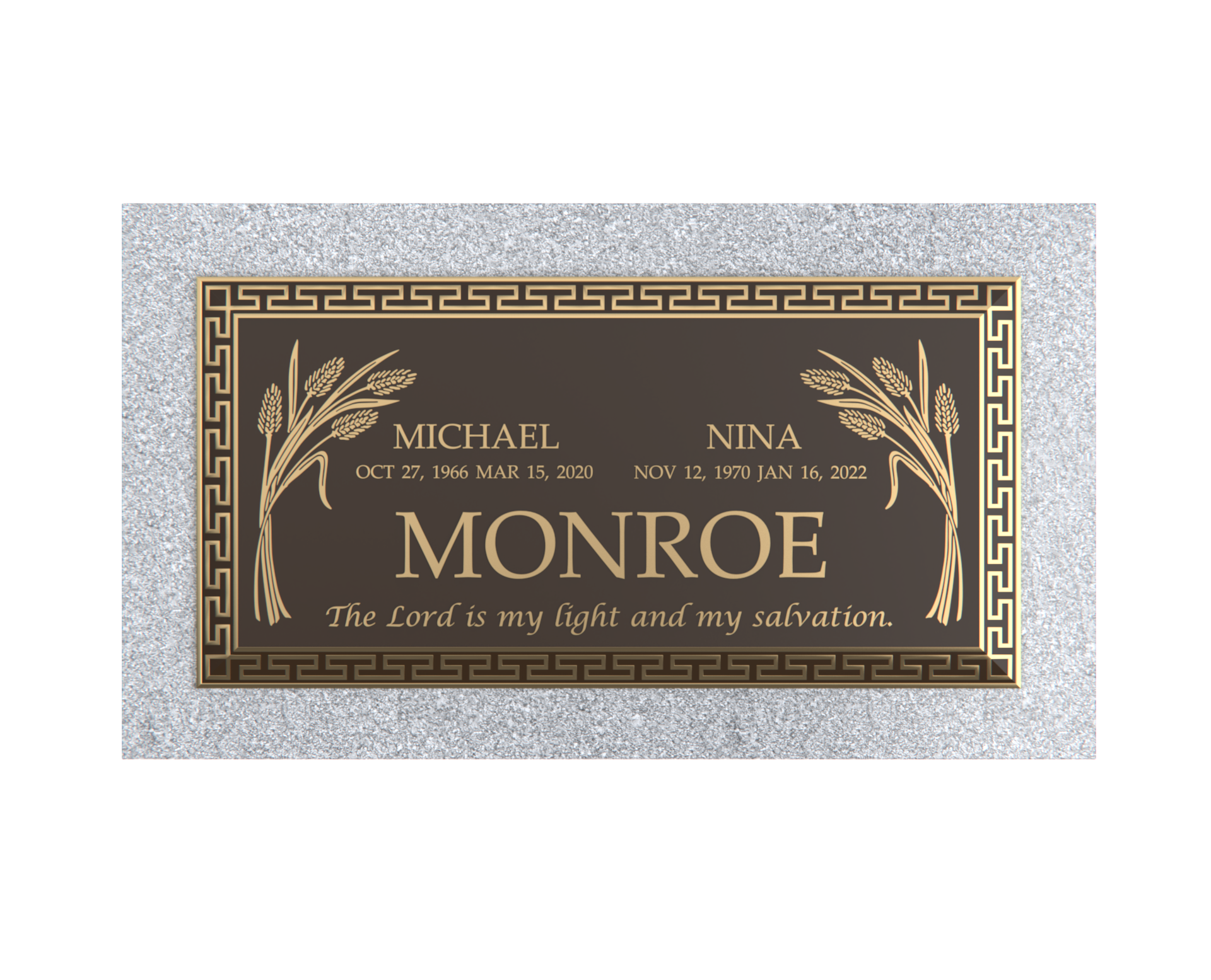 Premium Bronze Plaque 36"x 13" with Granite Base