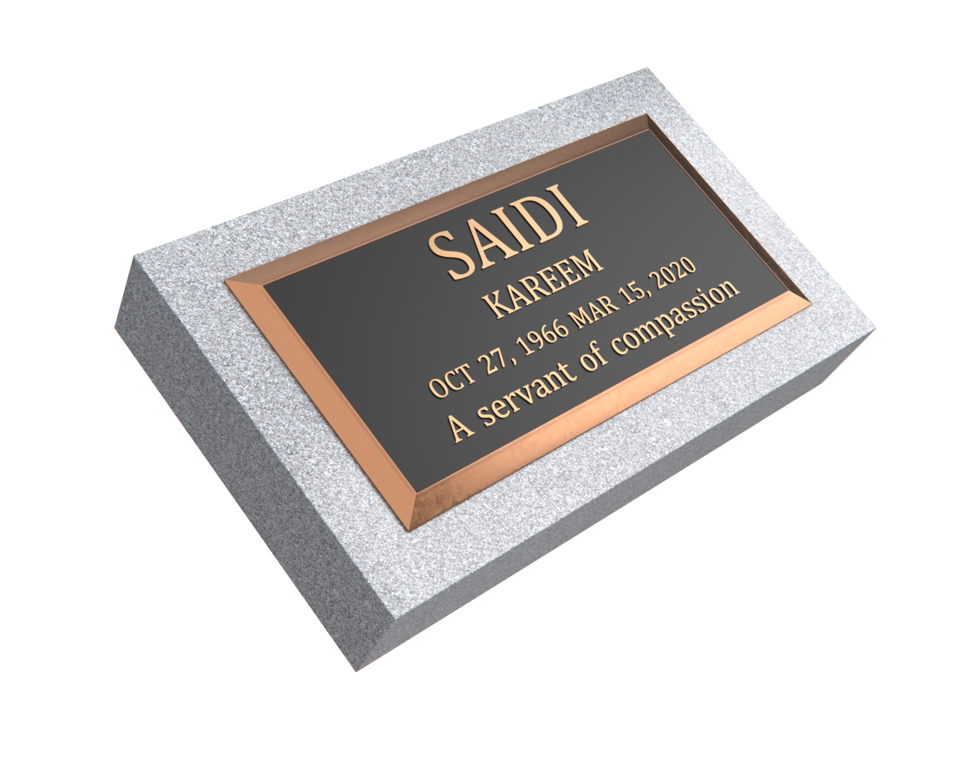 Premium Bronze Plaque 20"x 10" with Granite Base
