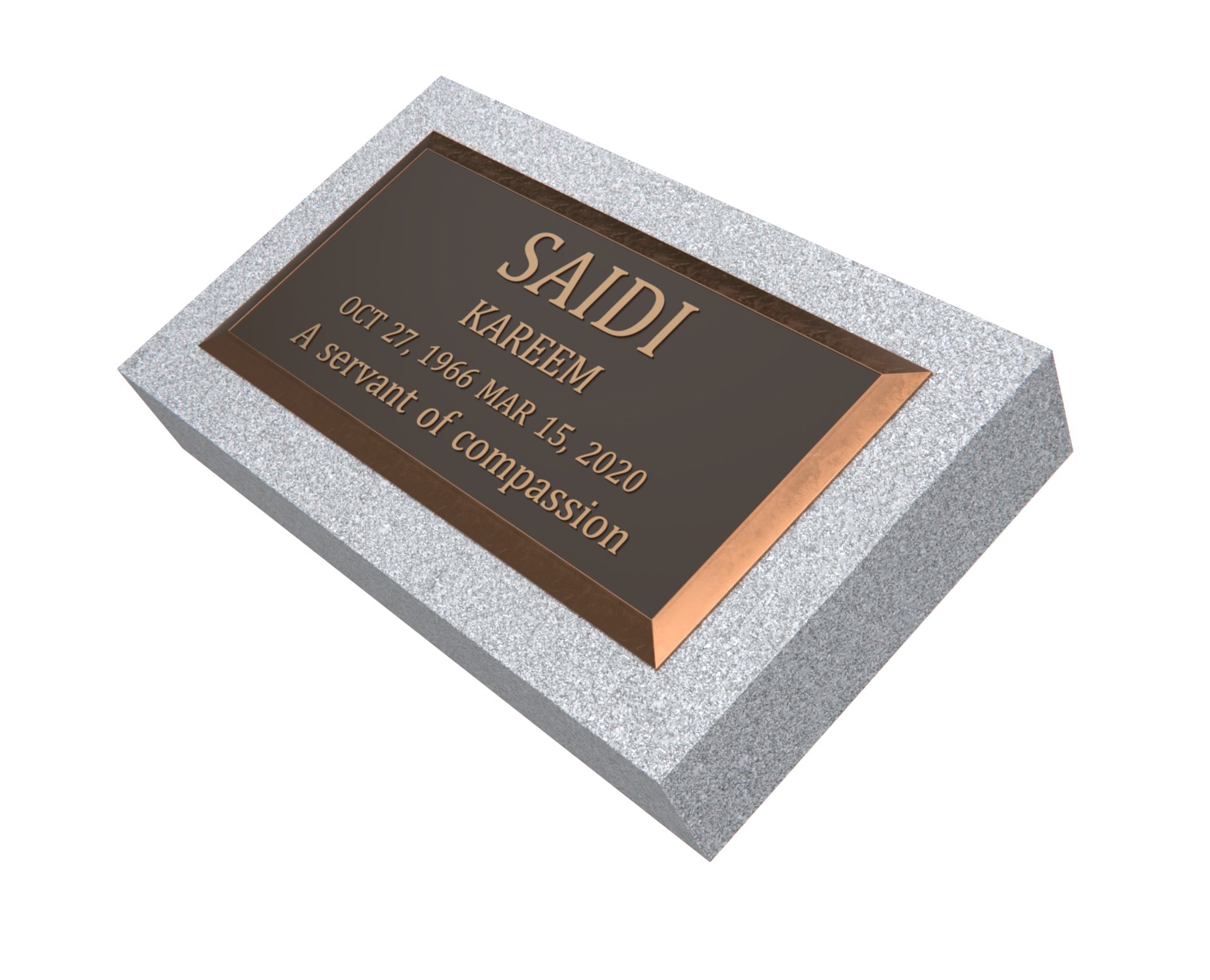 Premium Bronze Plaque 20"x 10" with Granite Base