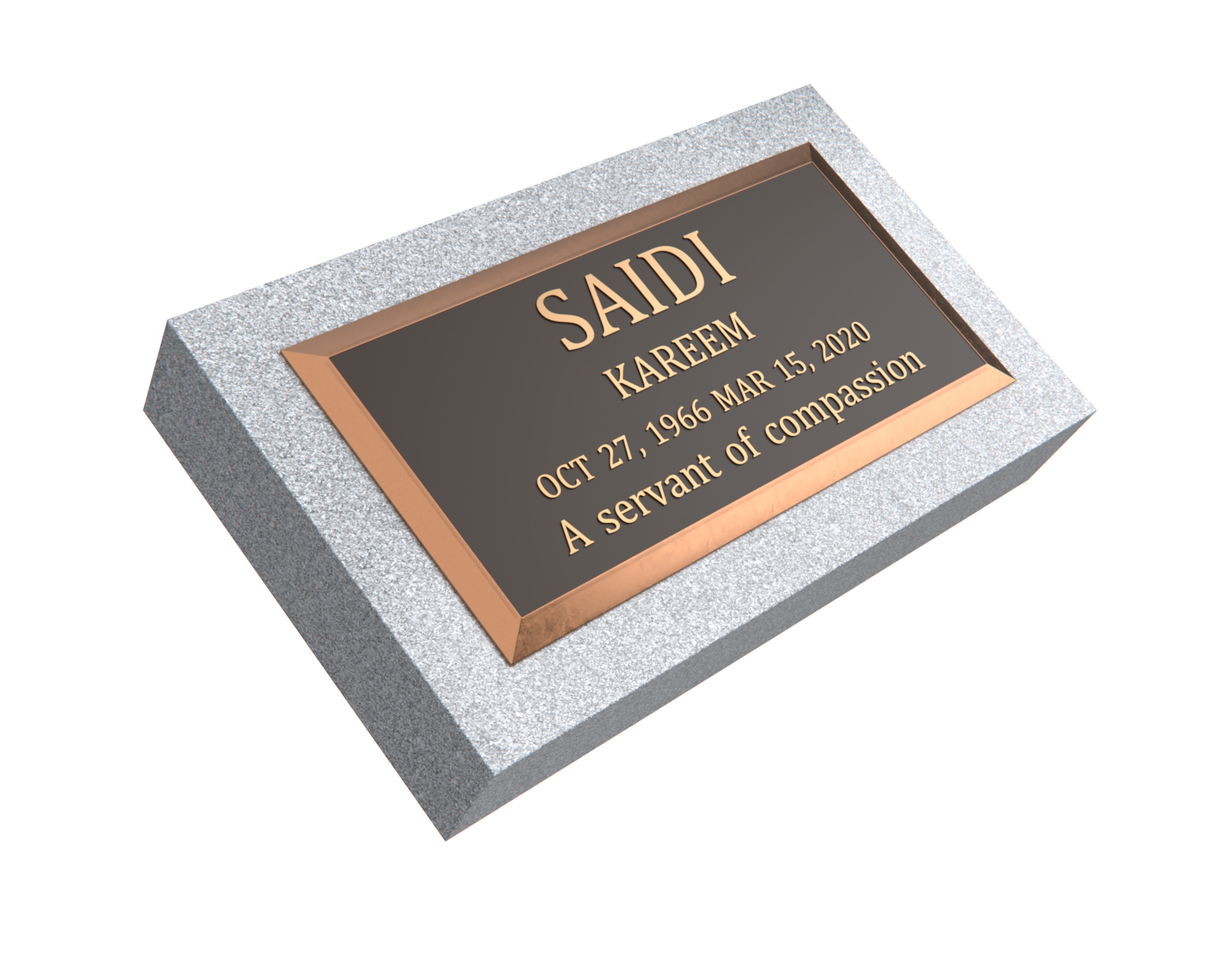Premium Bronze Plaque 20"x 10" with Granite Base