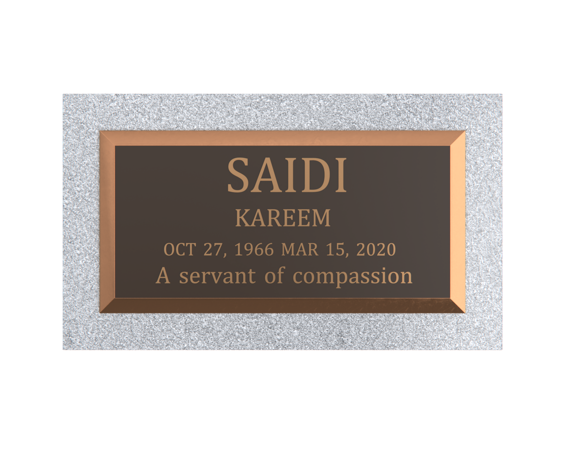 Premium Bronze Plaque 20"x 10" with Granite Base