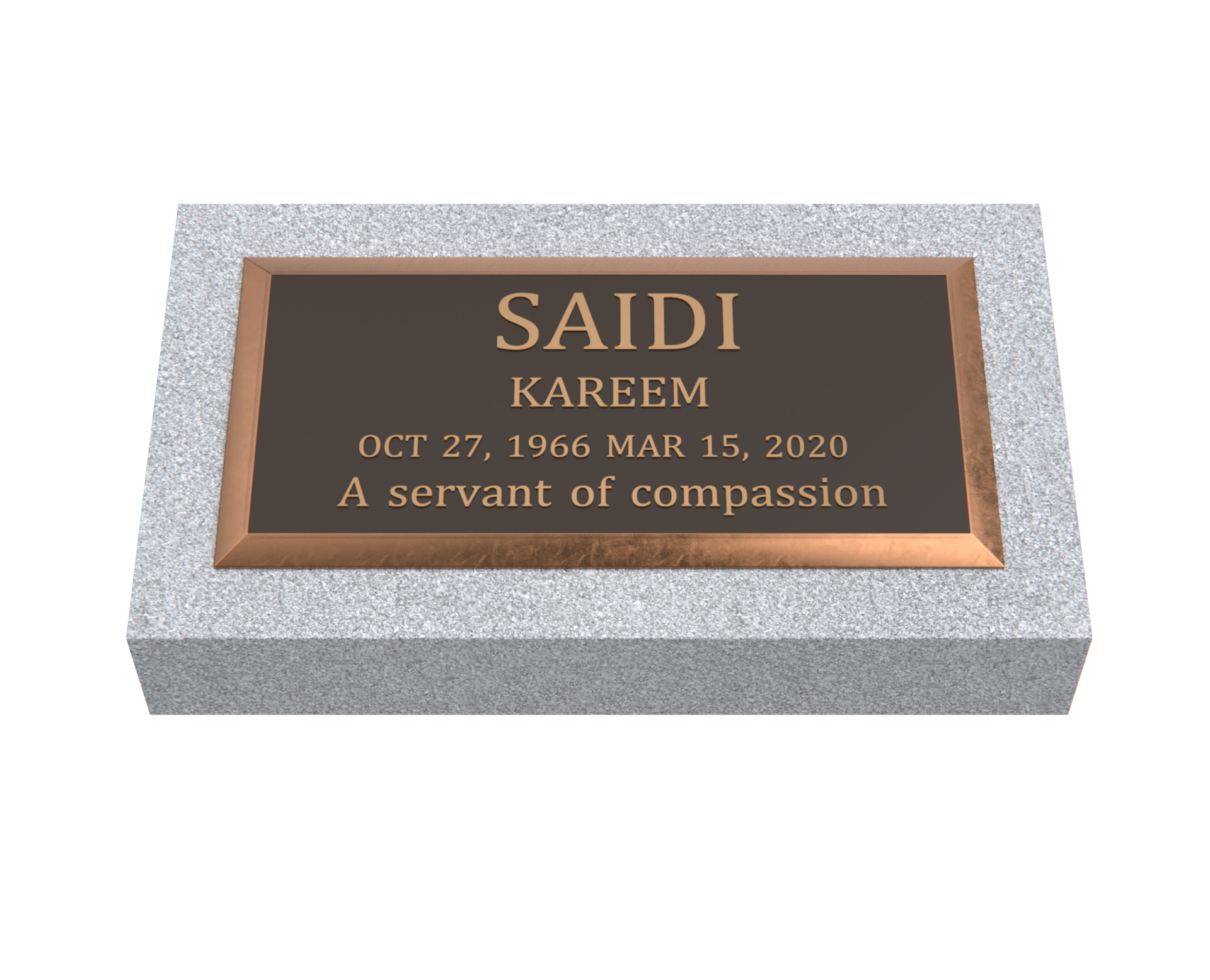 Premium Bronze Plaque 20"x 10" with Granite Base