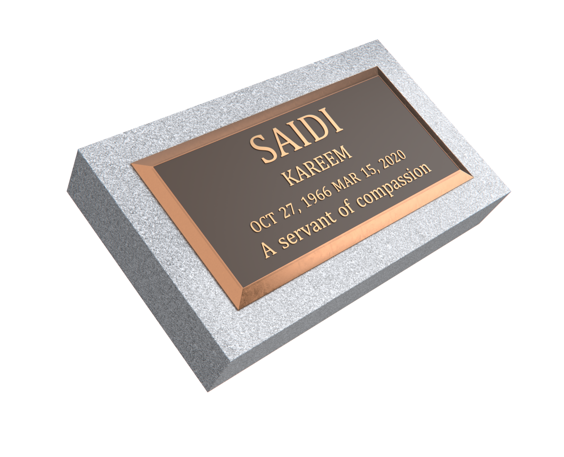 Premium Bronze Plaque 20"x 10" with Granite Base
