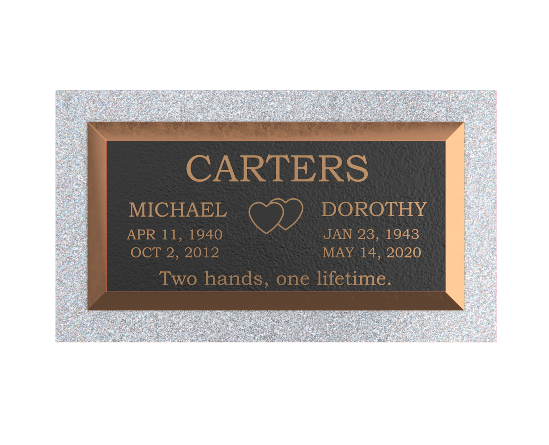 Premium Bronze Plaque 24"x 12" with Granite Base