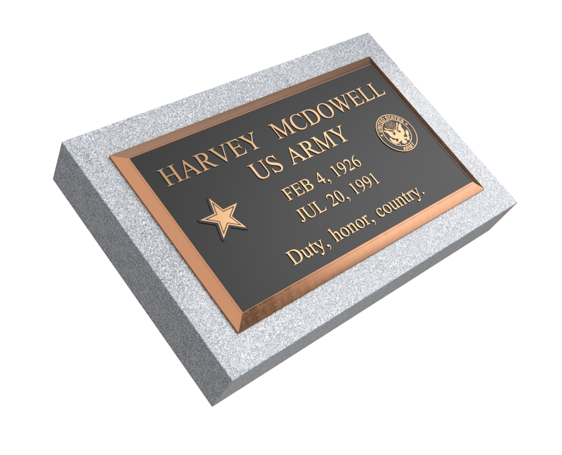Premium Bronze Plaque 24"x 14" with Granite Base